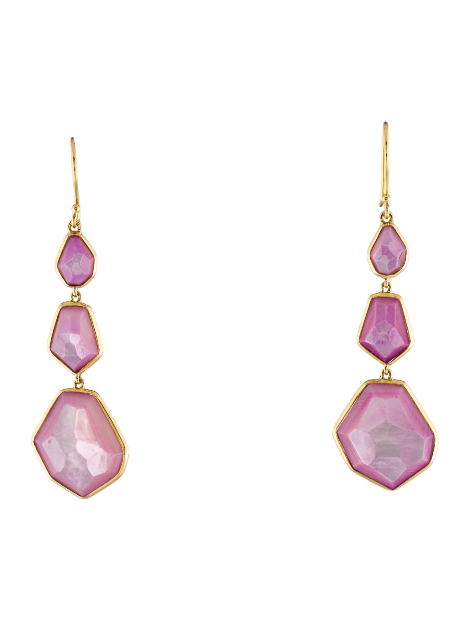 Ippolita 18K Mother of Pearl & Quartz Doublet Rock Candy Triple Drop Earrings