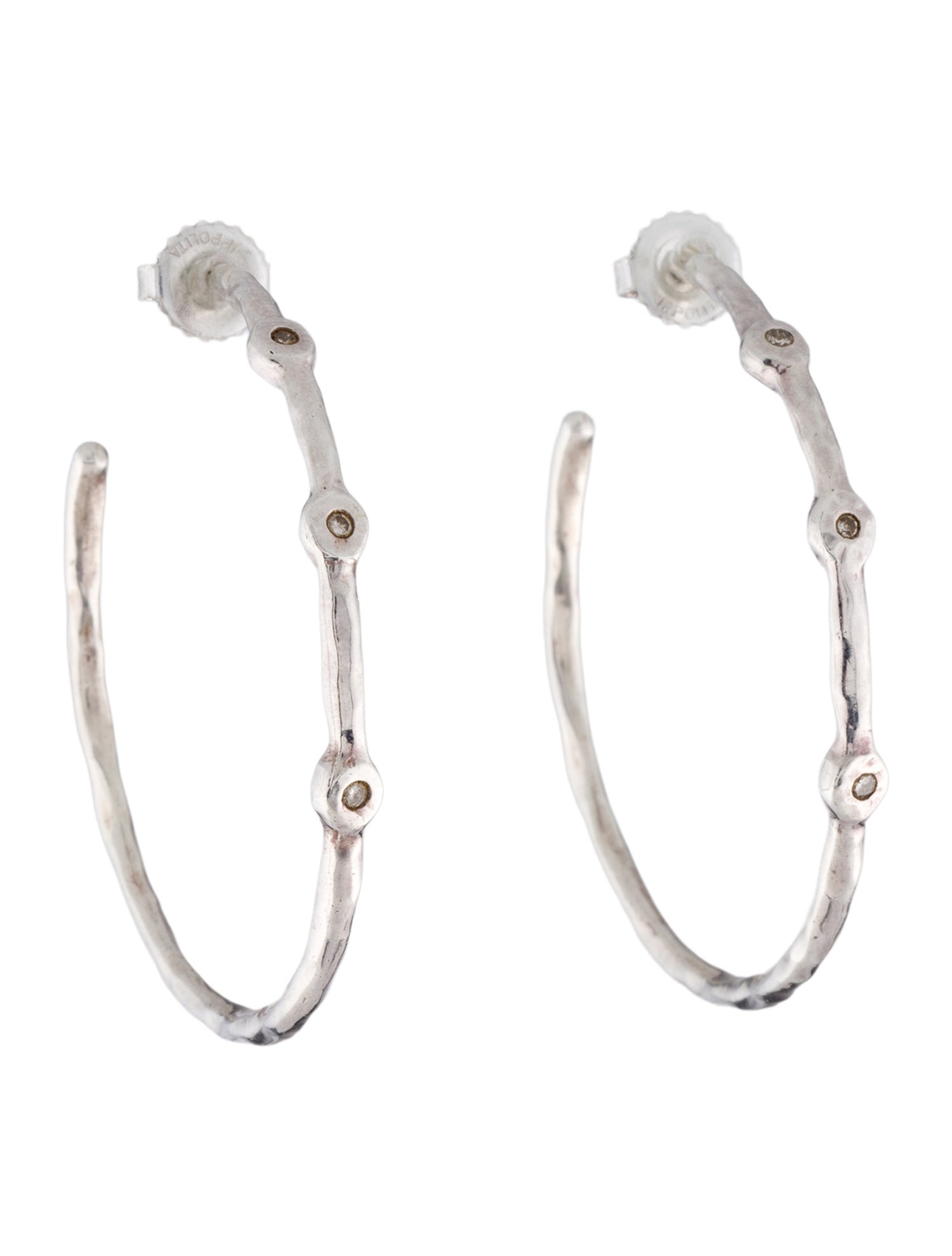 Ippolita Diamond Hammered Hoop Earrings