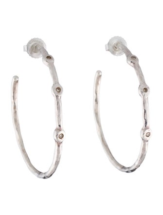 Ippolita Diamond Hammered Hoop Earrings