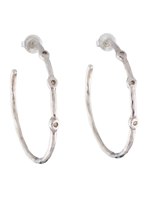 Ippolita Diamond Hammered Hoop Earrings