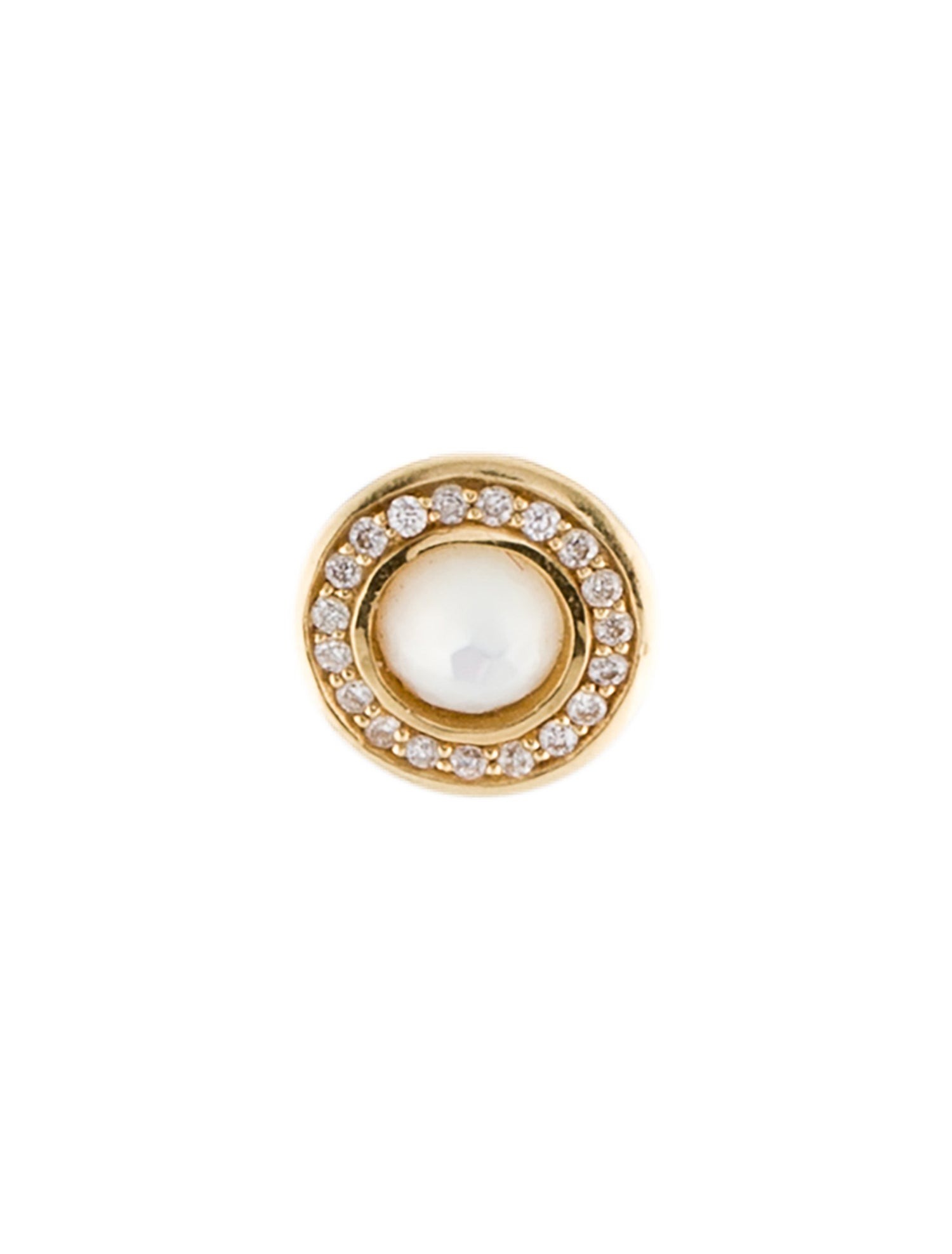 Ippolita 18K Mother of Pearl & Diamond Mini Single Stud Earring