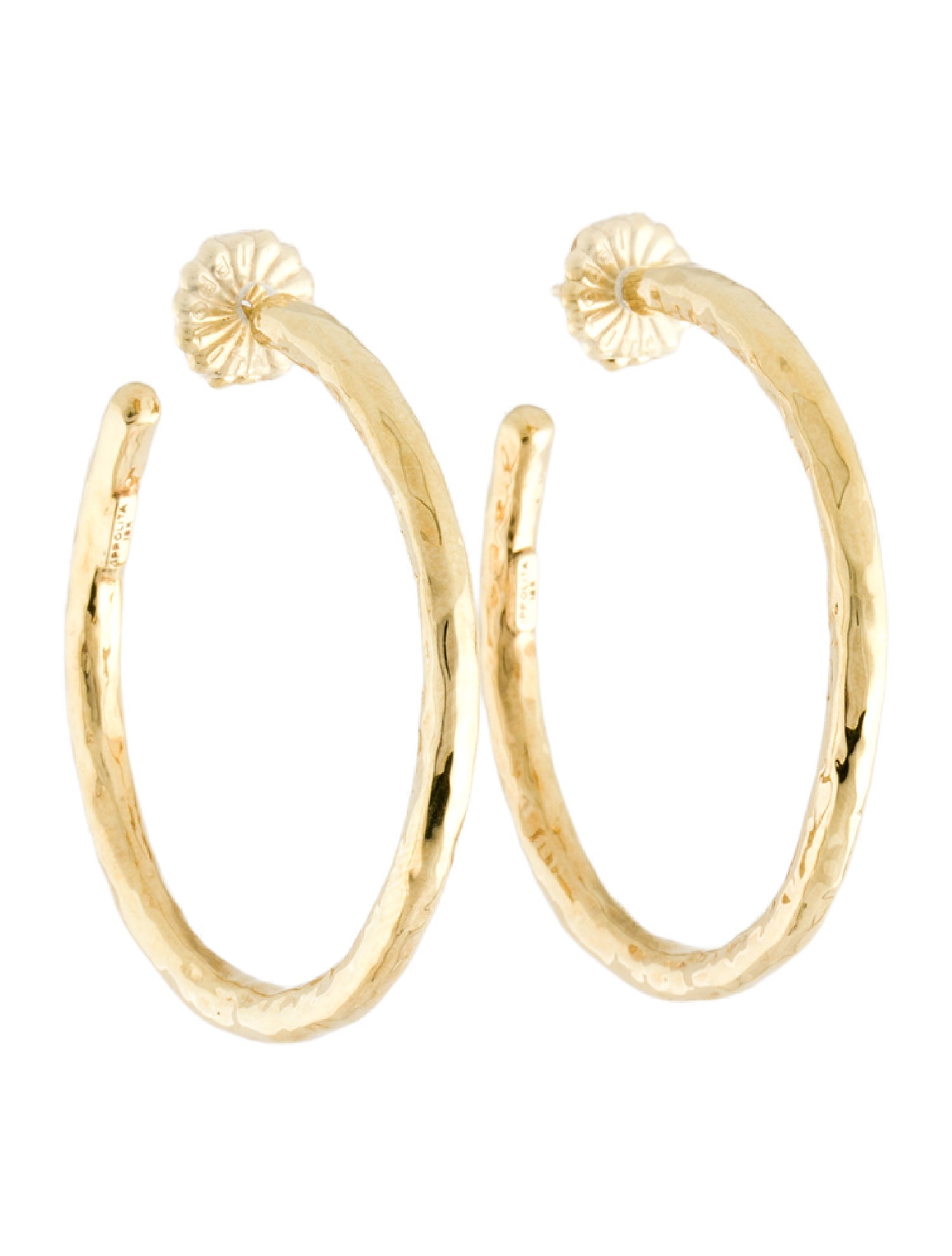Ippolita 18K Classico Medium Hammered Hoop Earrings