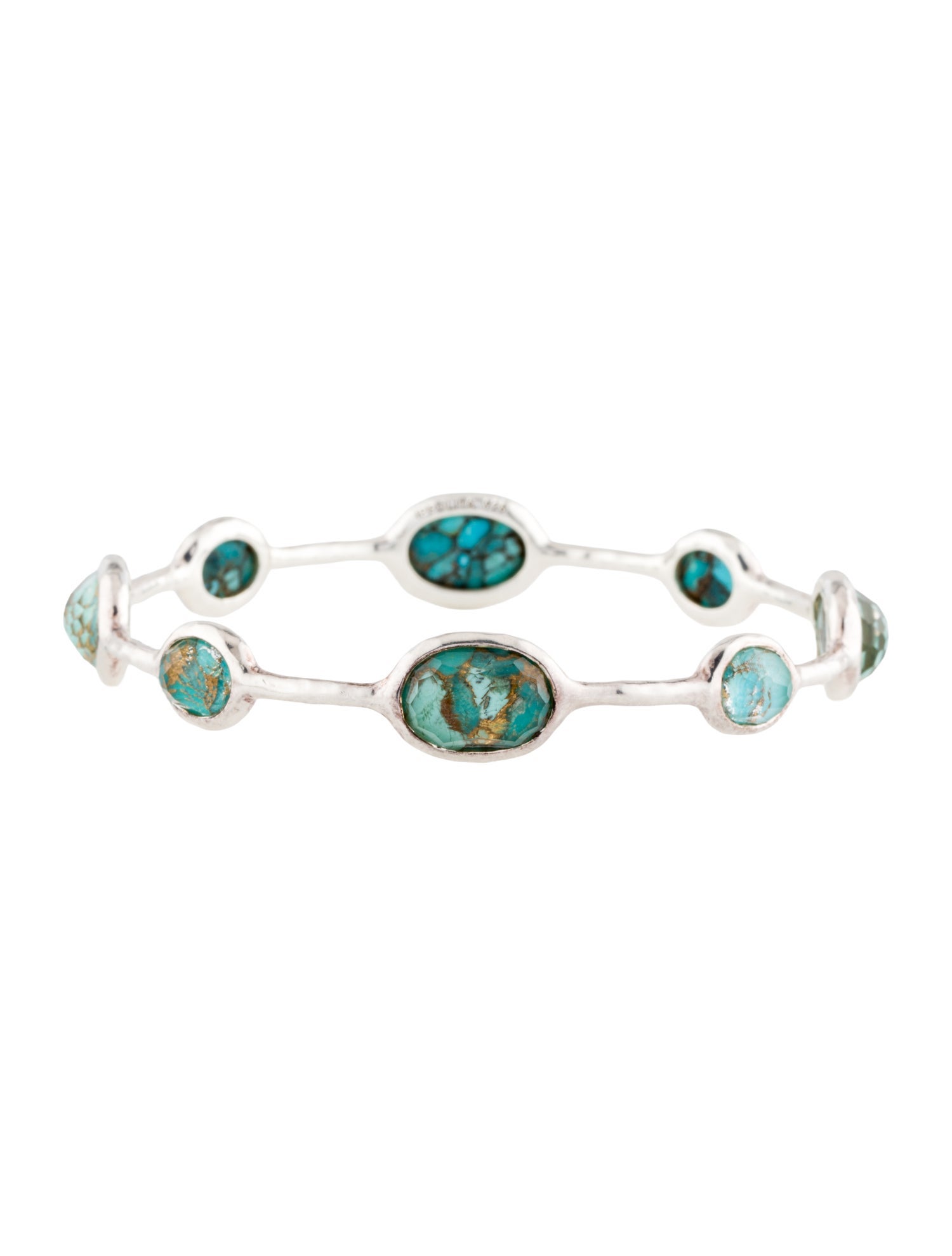 Ippolita Composite Turquoise & Quartz Doublet 8 Stone Bangle Bracelet