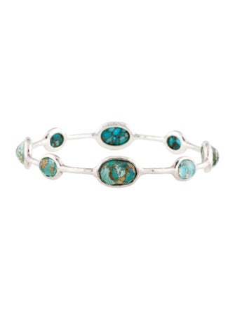 Ippolita Composite Turquoise & Quartz Doublet 8 Stone Bangle Bracelet
