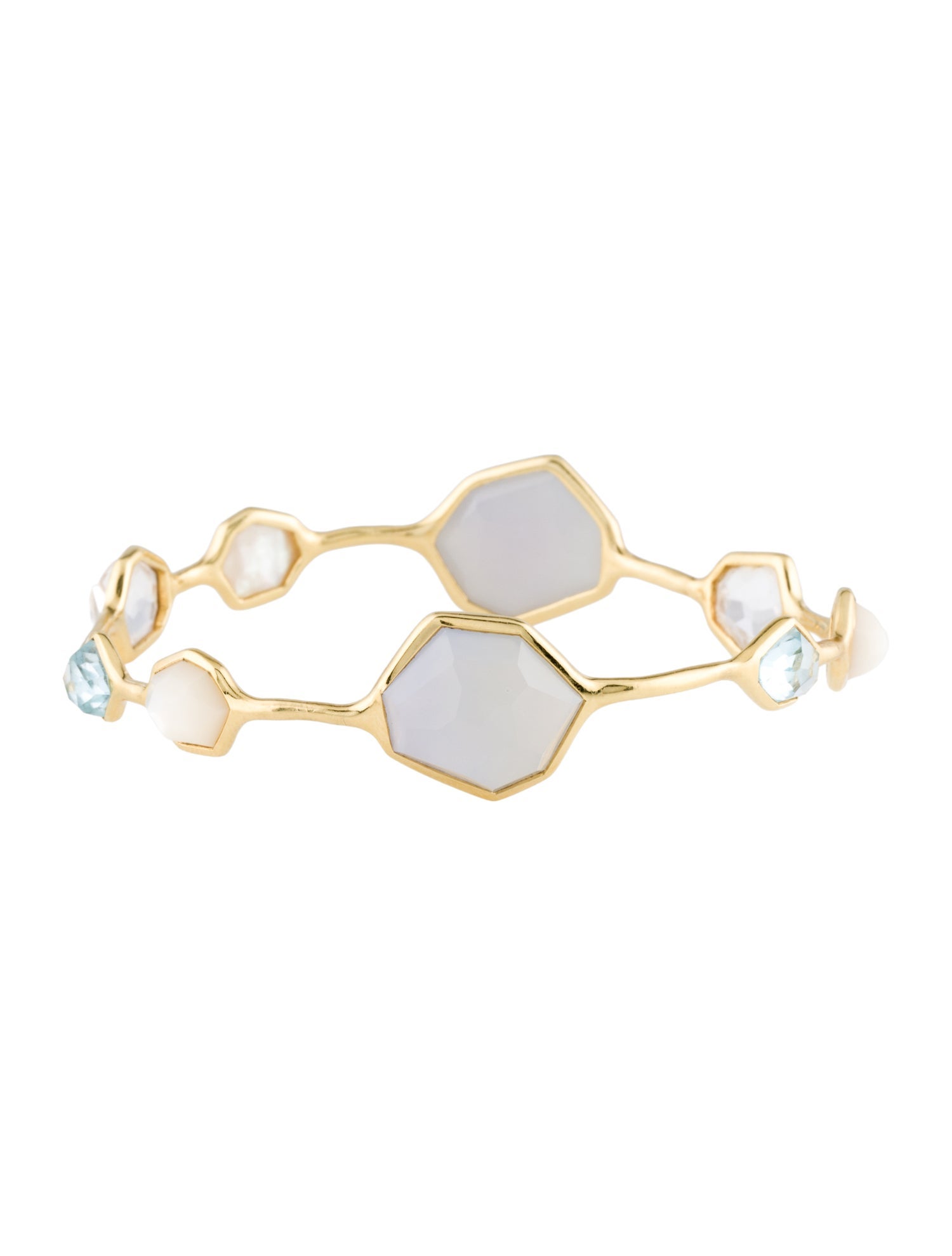 Ippolita 18K Mother of Pearl, Chalcedony, Quartz & Topaz Bangle