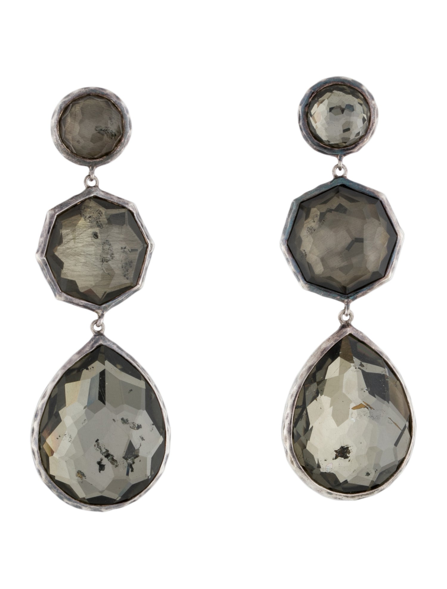Ippolita Quartz & Pyrite Doublet Drop Earrings