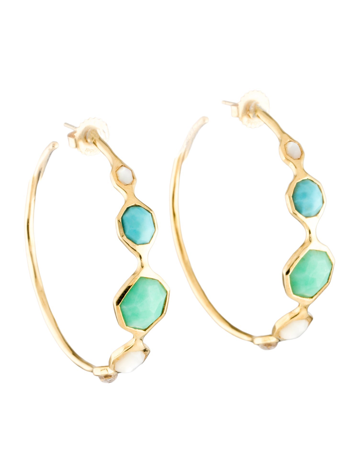 Ippolita 18K Mother of Pearl & Multistone Rock Candy Hoop Earrings