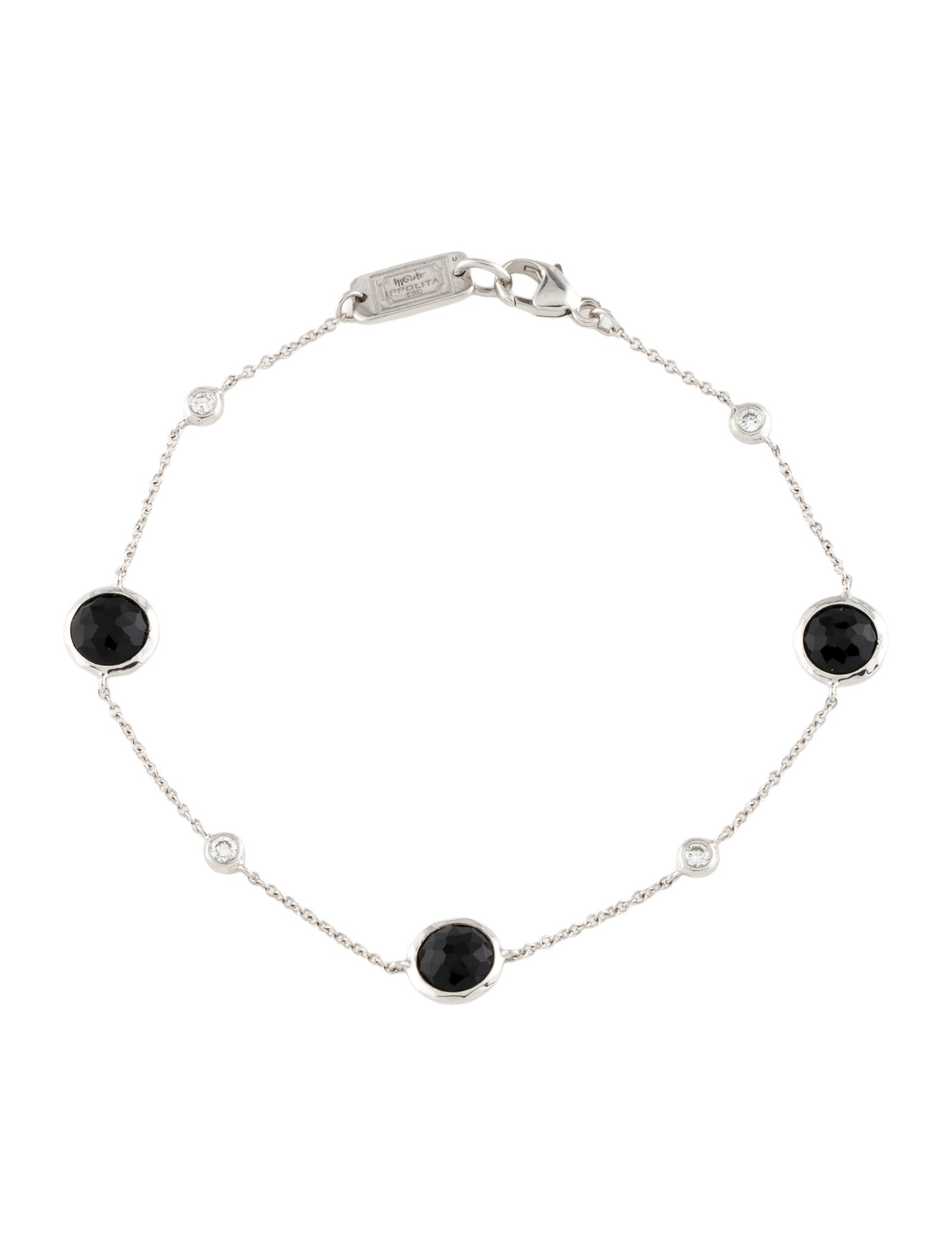 Ippolita Onyx & Diamond Station Bracelet