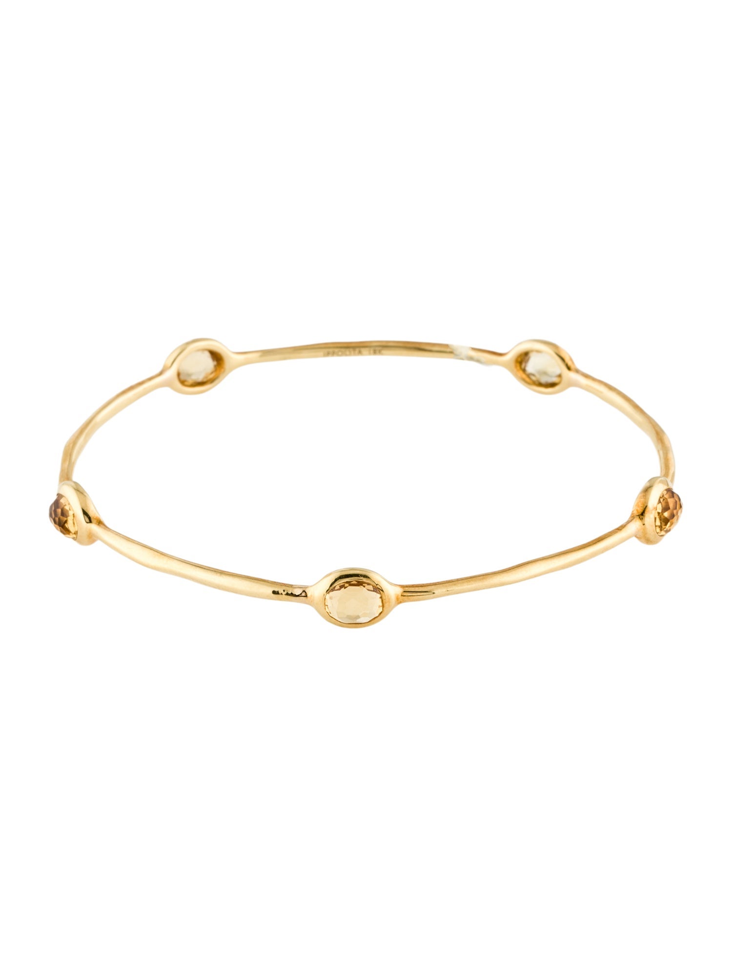 Ippolita 18K Citrine Five Stone Bangle Bracelet