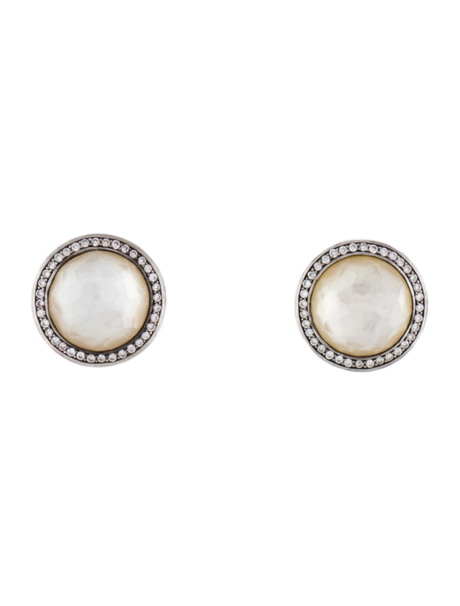 Ippolita Quartz & Mother of Pearl Doublet & Diamond Stud Earrings