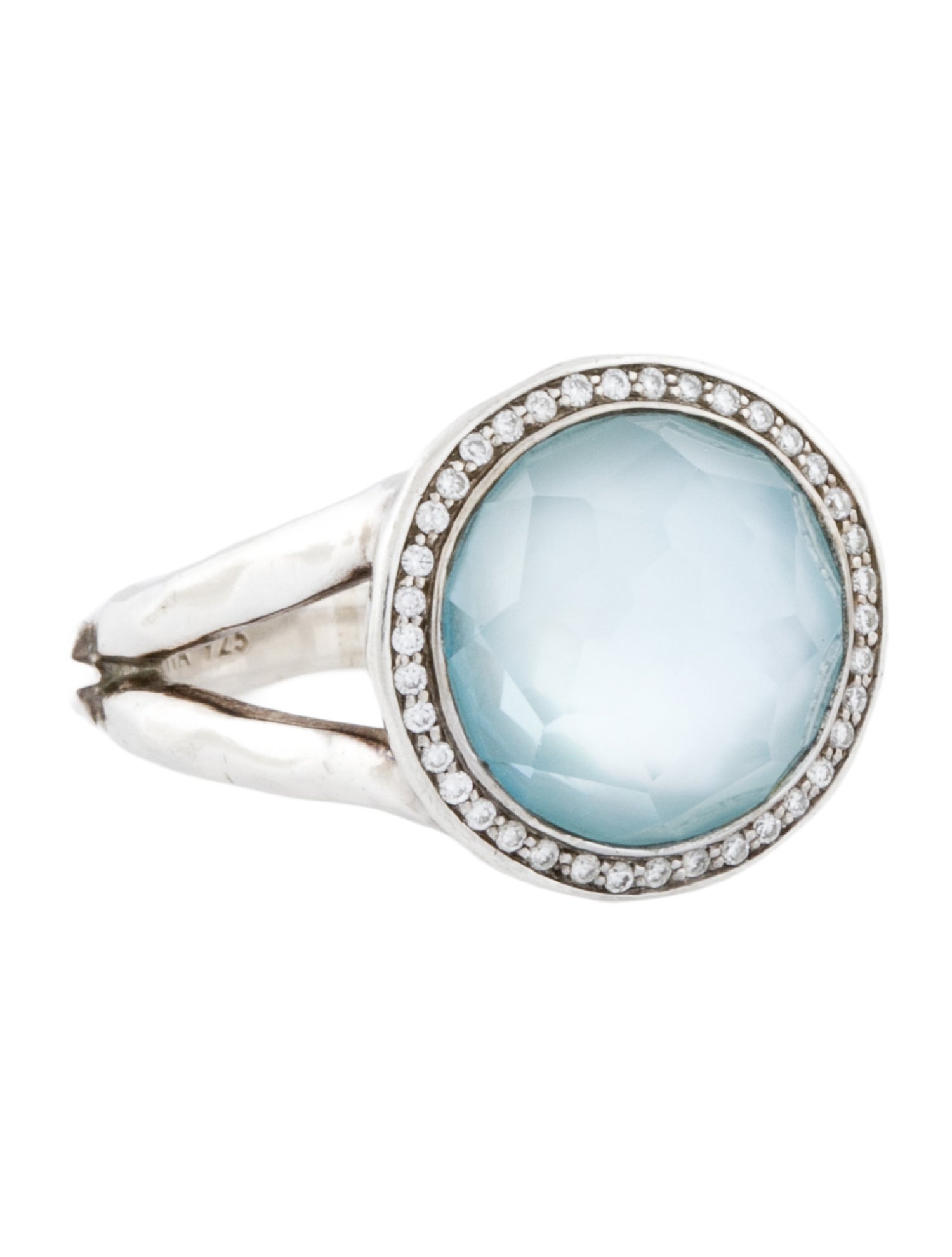 Ippolita Mother of Pearl & Topaz Doublet & Diamond Lollipop Cocktail Ring