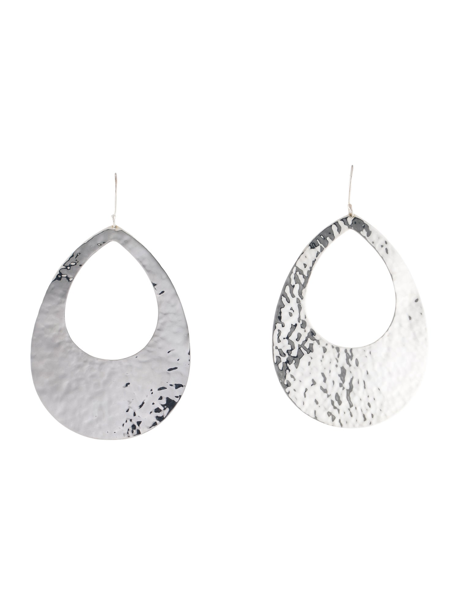 Ippolita Crinkle Hammered Large Open Tear Drop Earrings