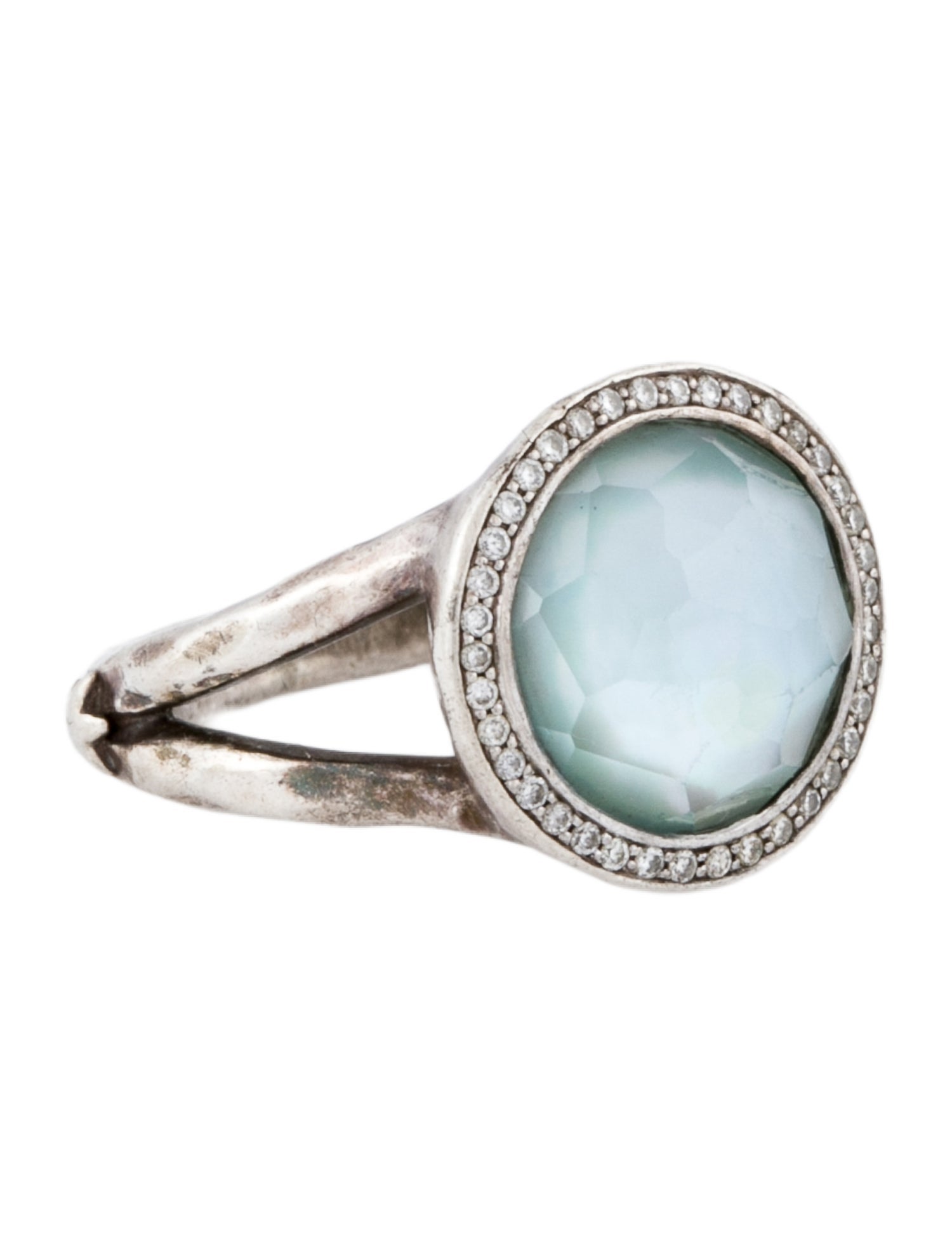 Ippolita Mother of Pearl & Topaz Doublet & Diamond Lollipop Cocktail Ring