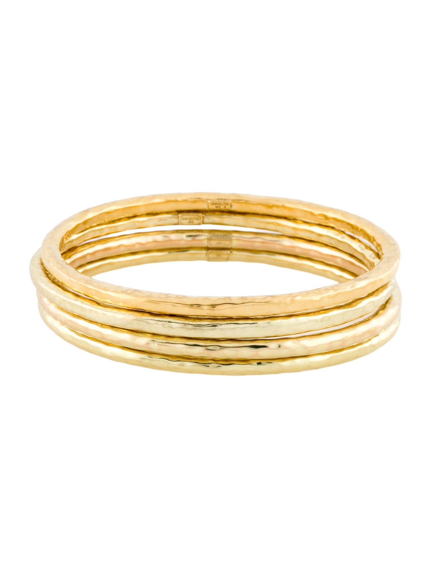 Ippolita 18K Classico Hammered Bangle Set