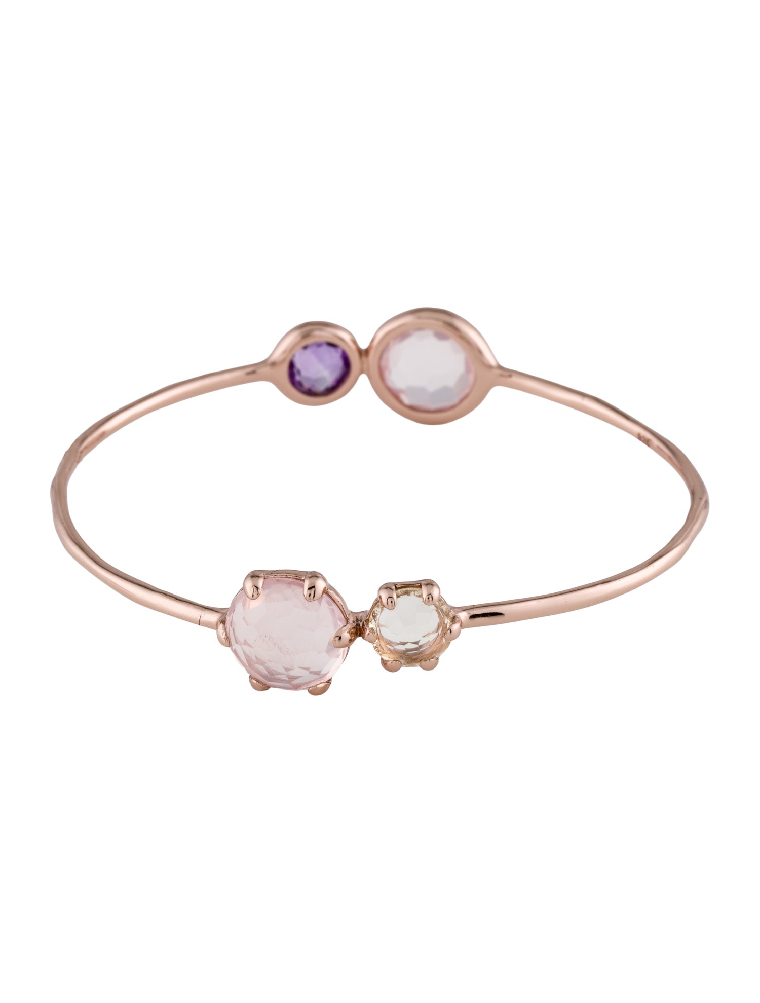 Ippolita Rosé Rose Quartz, Citrine & Amethyst Station Bangle