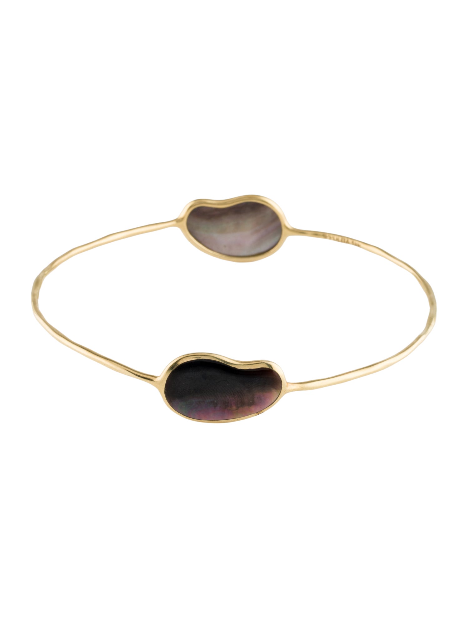 Ippolita 18K Mother of Pearl 2 Bean Bangle Bracelet