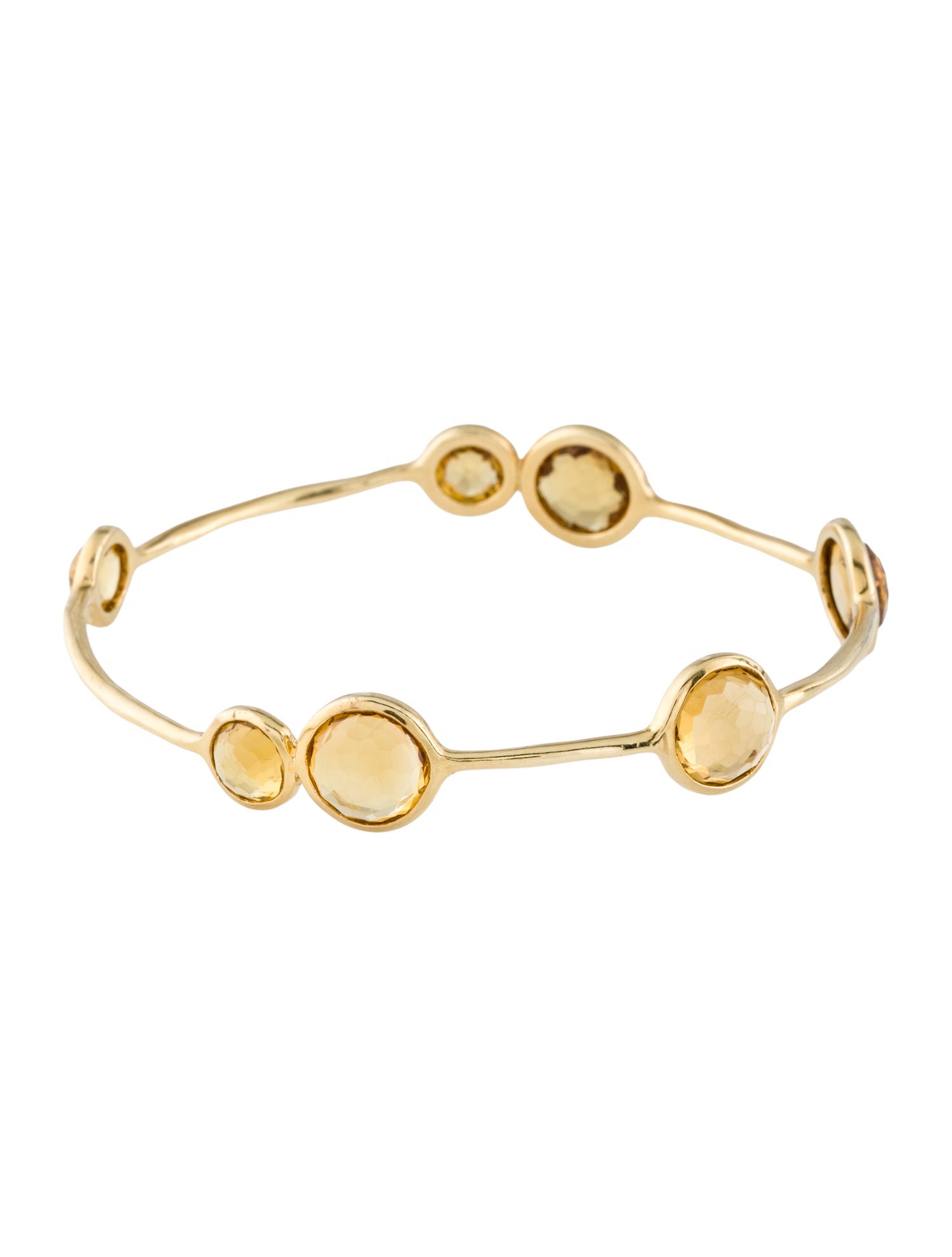 Ippolita 18K Citrine Rock Candy Station Bangle Bracelet