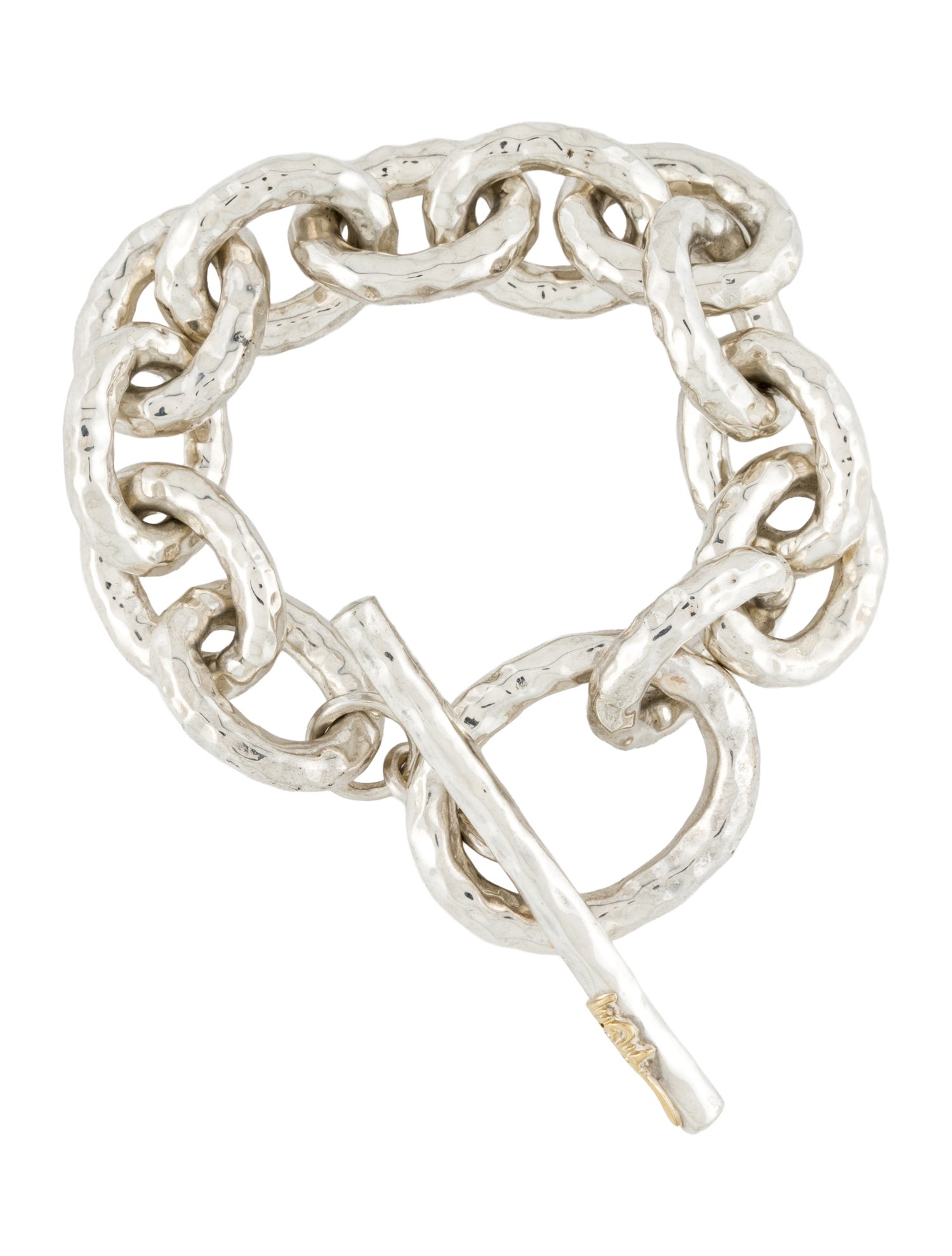 Ippolita Two-Tone Large Hammered Bastille Link Bracelet