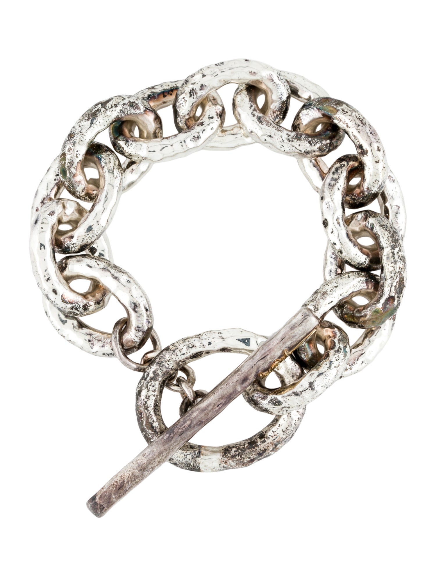 Ippolita Two-Tone Large Hammered Bastille Link Bracelet