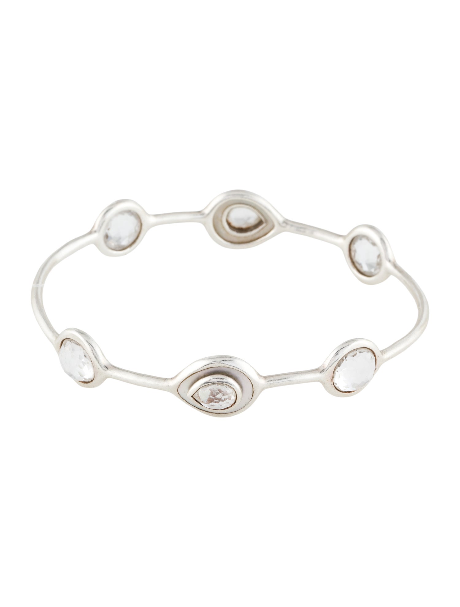 Ippolita Mother of Pearl & Quartz Station Bangle Bracelet