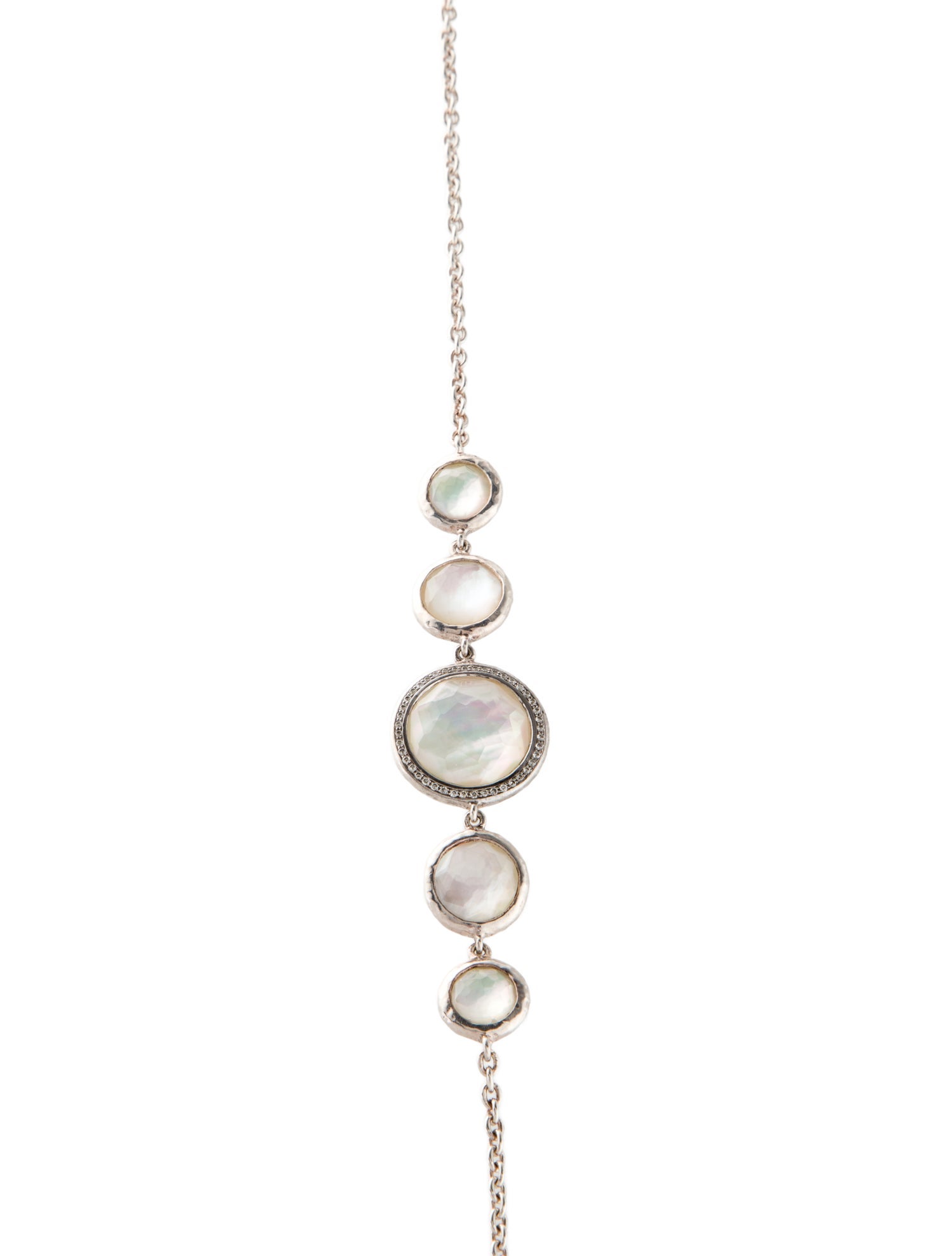 Ippolita Quartz, Mother of Pearl Triplet and Diamond Station Necklace