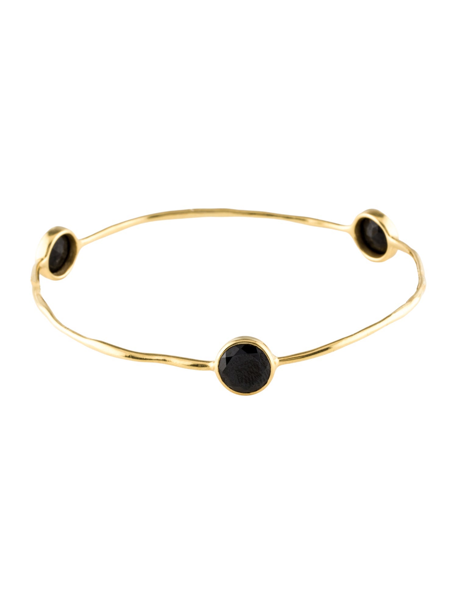 Ippolita 18K 3.98ctw Onyx Bangle Station Bracelet