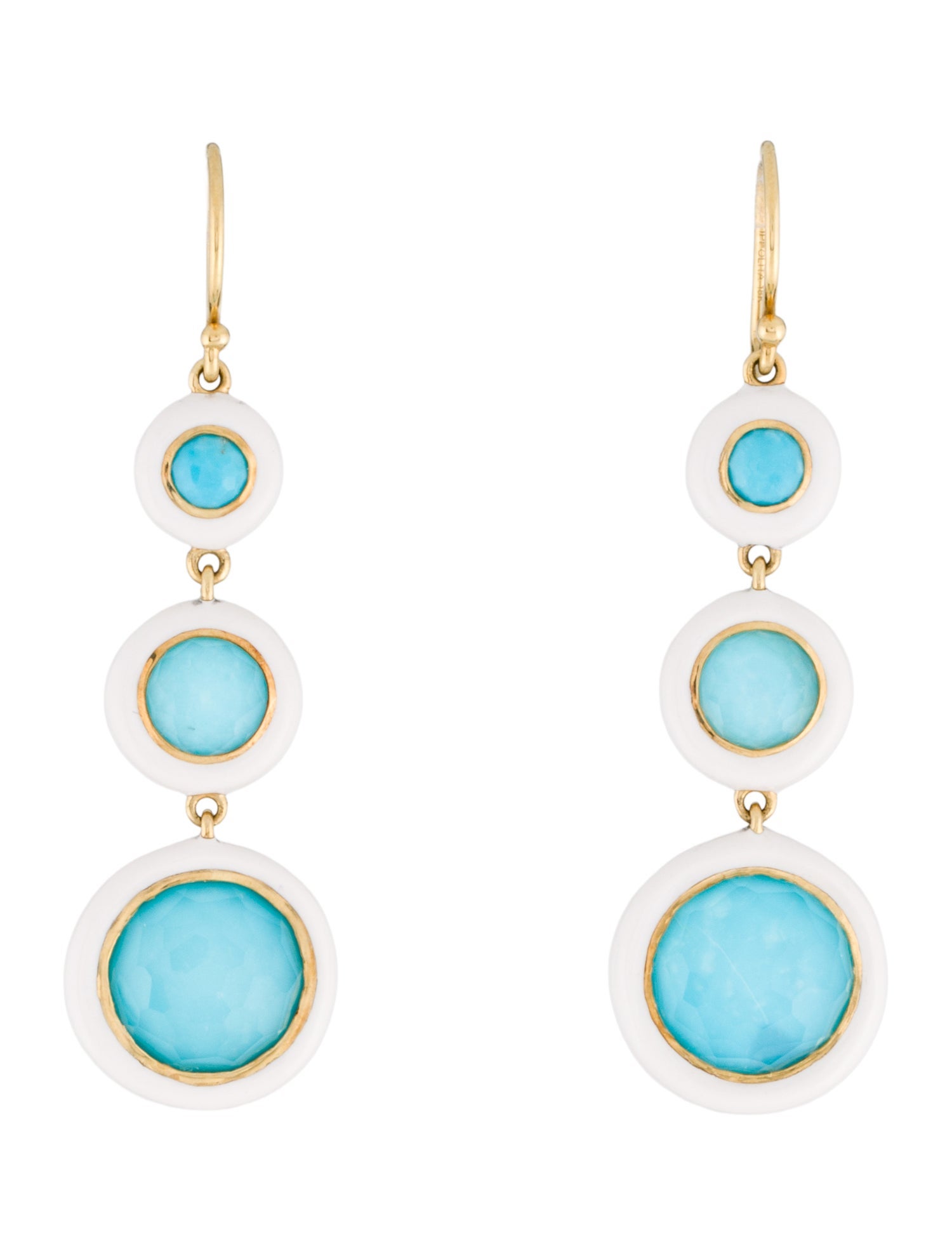 Ippolita 18K Enamel, Turquoise, Quartz Doublet Drop Earrings