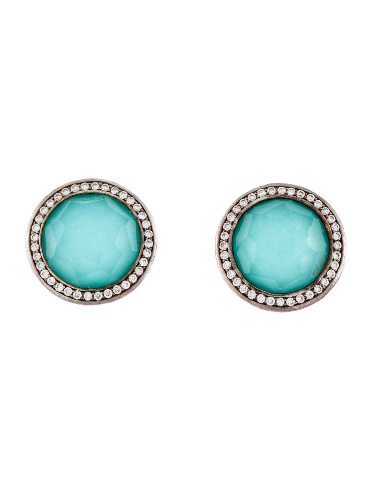 Ippolita Quartz, Turquoise Doublet & Diamond Stud Earrings