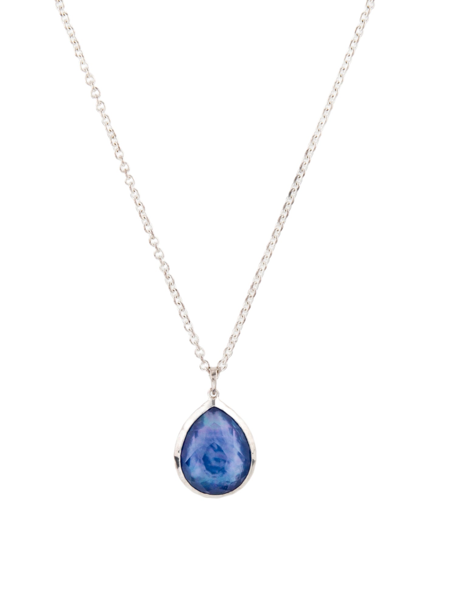 Ippolita Mother of Pearl, Quartz, Lapis Lazuli Triplet Teardrop Pendant Necklace