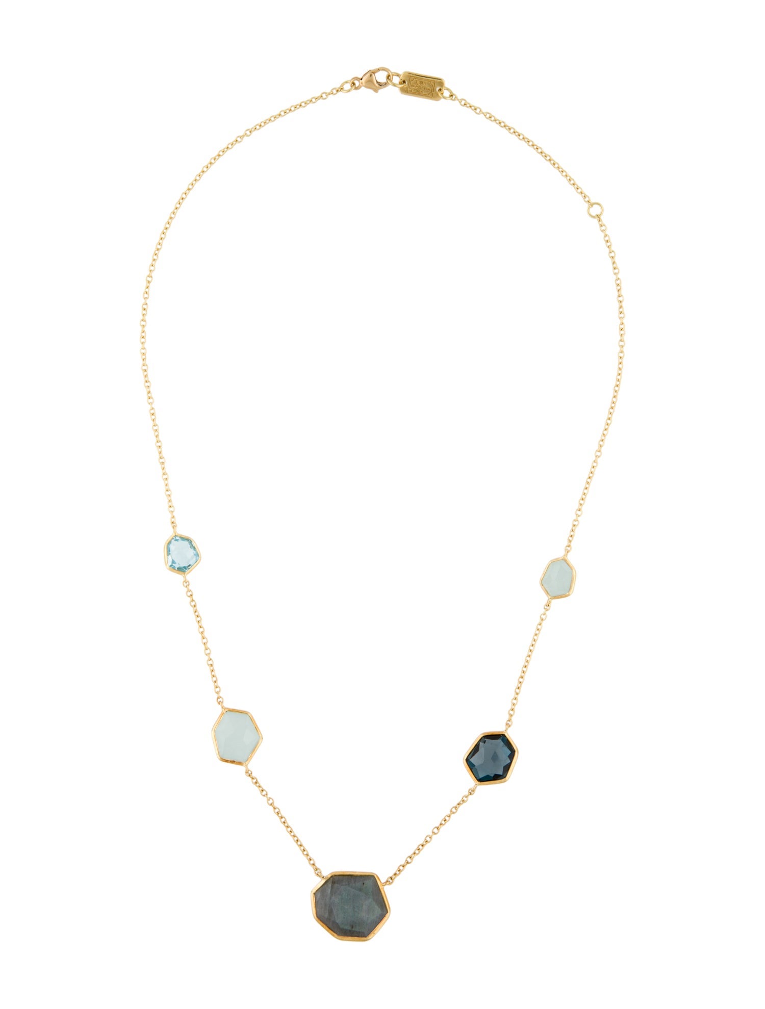 Ippolita 18k Labradorite, Aquamarine, & Topaz Gelato Station Necklace