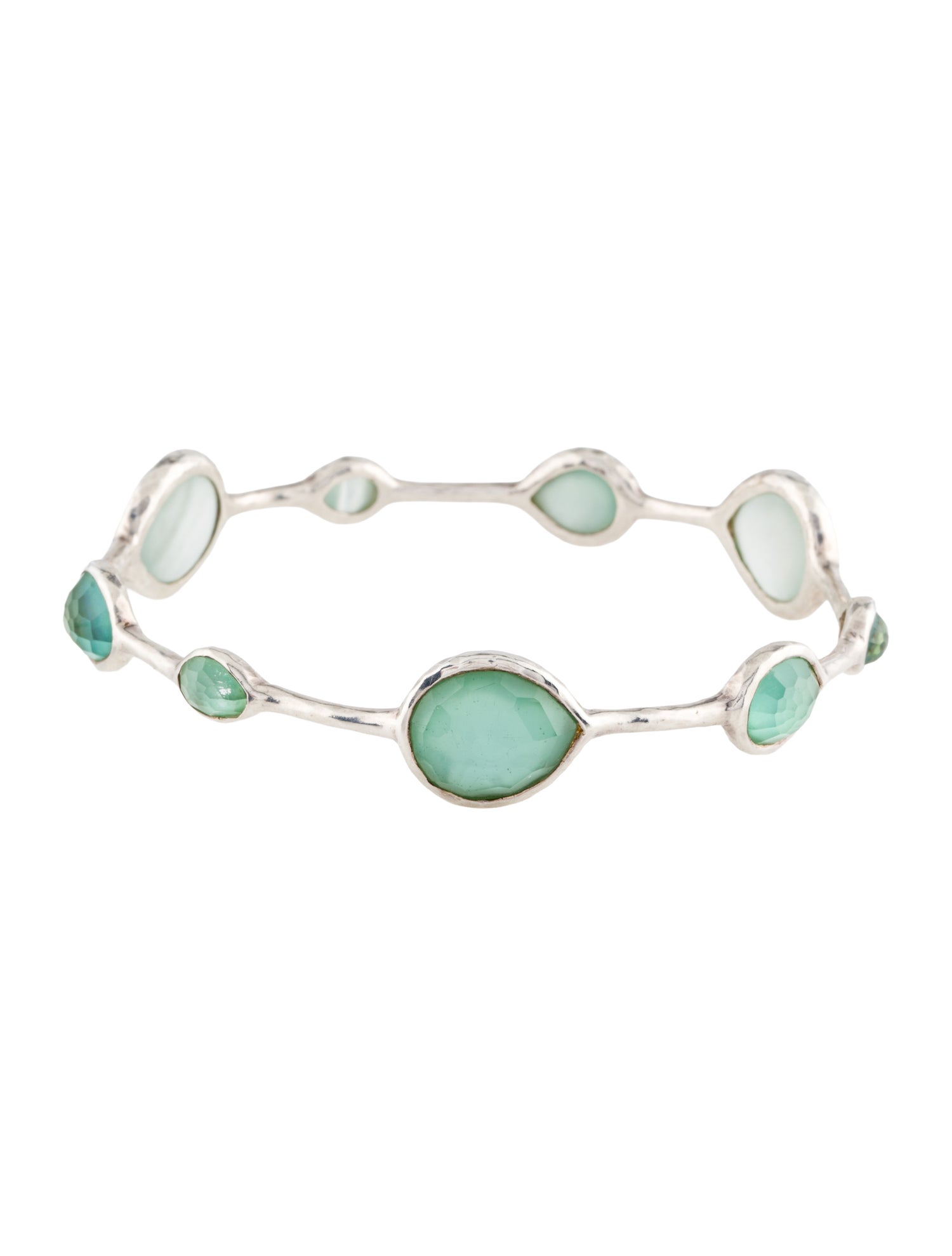 Ippolita Mother of Pearl & Quartz 9 Stone Bangle Bracelet
