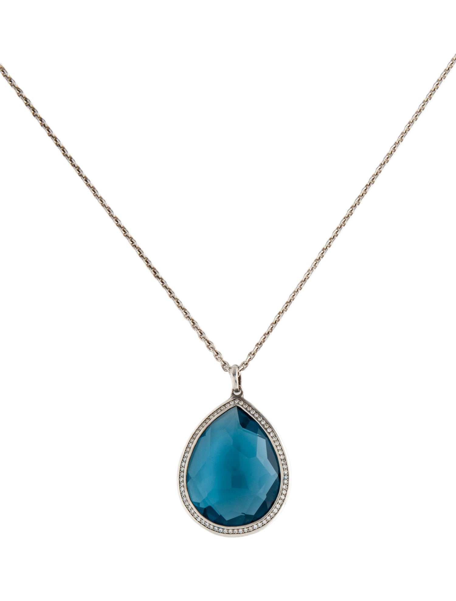 Ippolita Topaz & Diamond Stella Teardrop Pendant Necklace