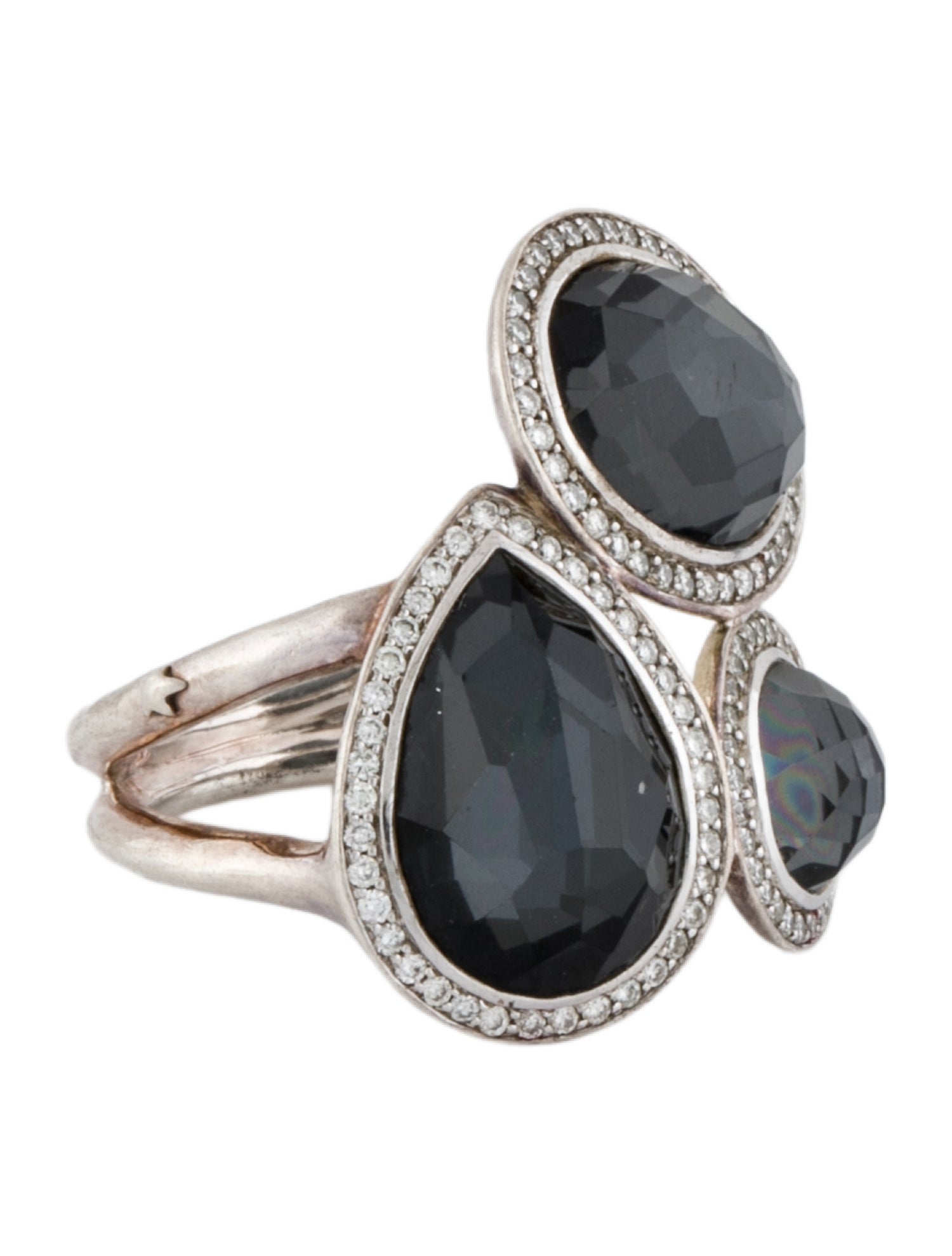 Ippolita Diamond & Hematite Stella Cocktail Ring
