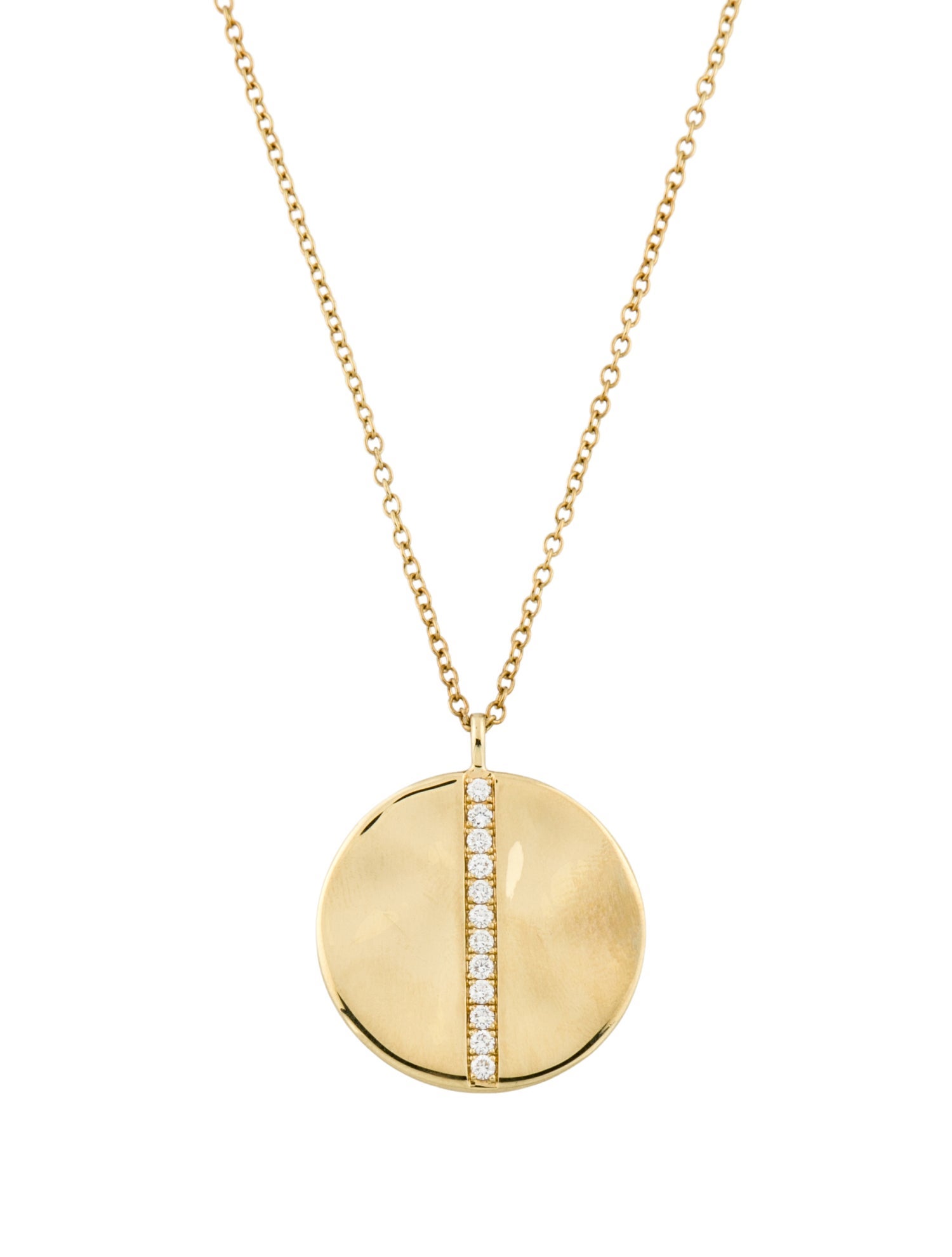 Ippolita 18K Diamond Senso Large Disc Pendant Necklace w/ Tags