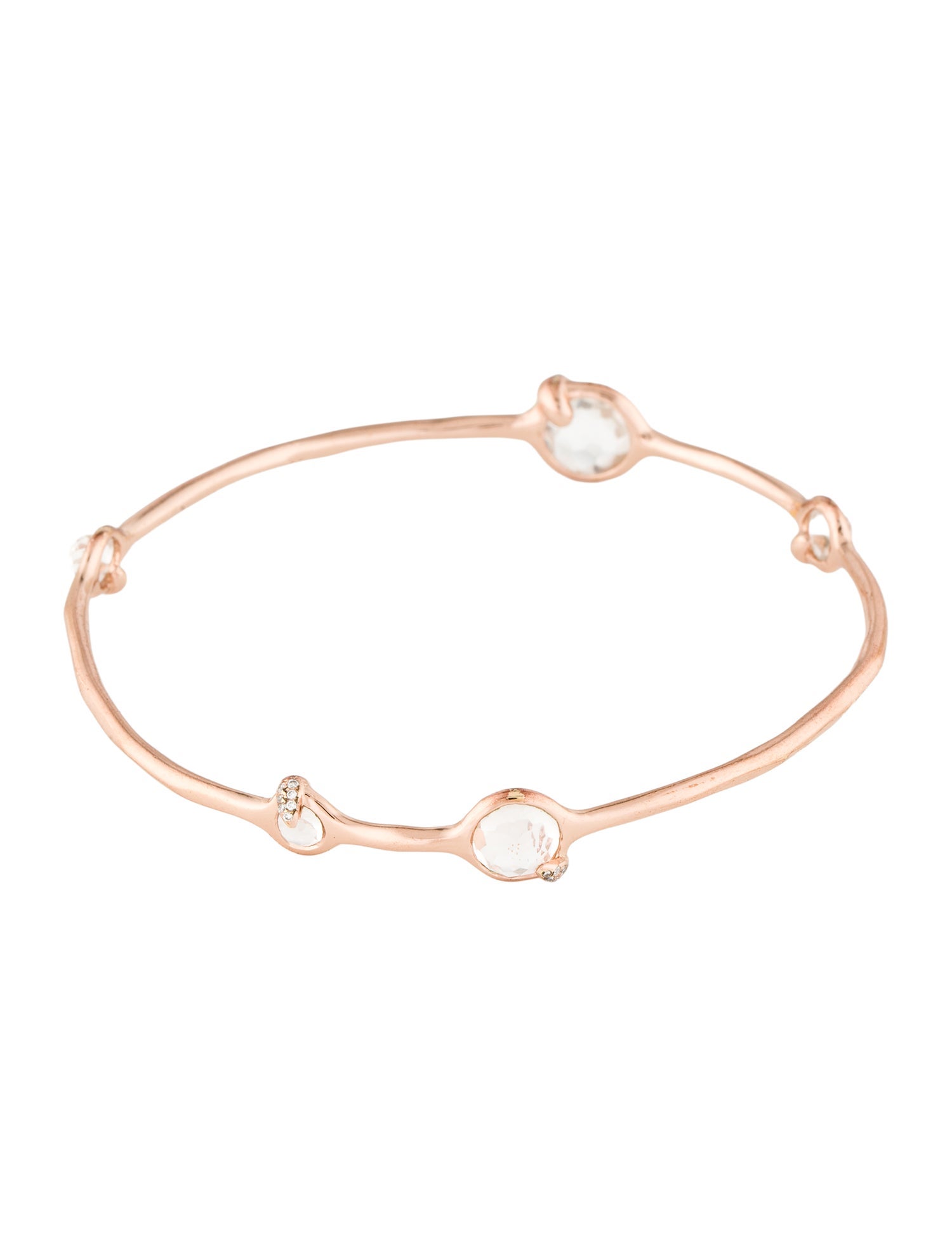 Ippolita Quartz & Diamond Station Bangle Bracelet