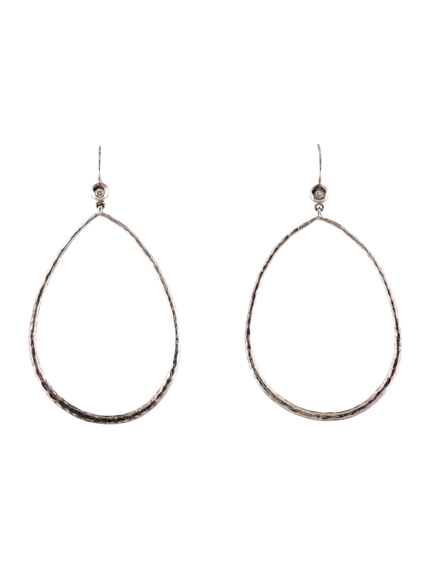 Ippolita Classico Diamond Hammered Teardrop Earrings