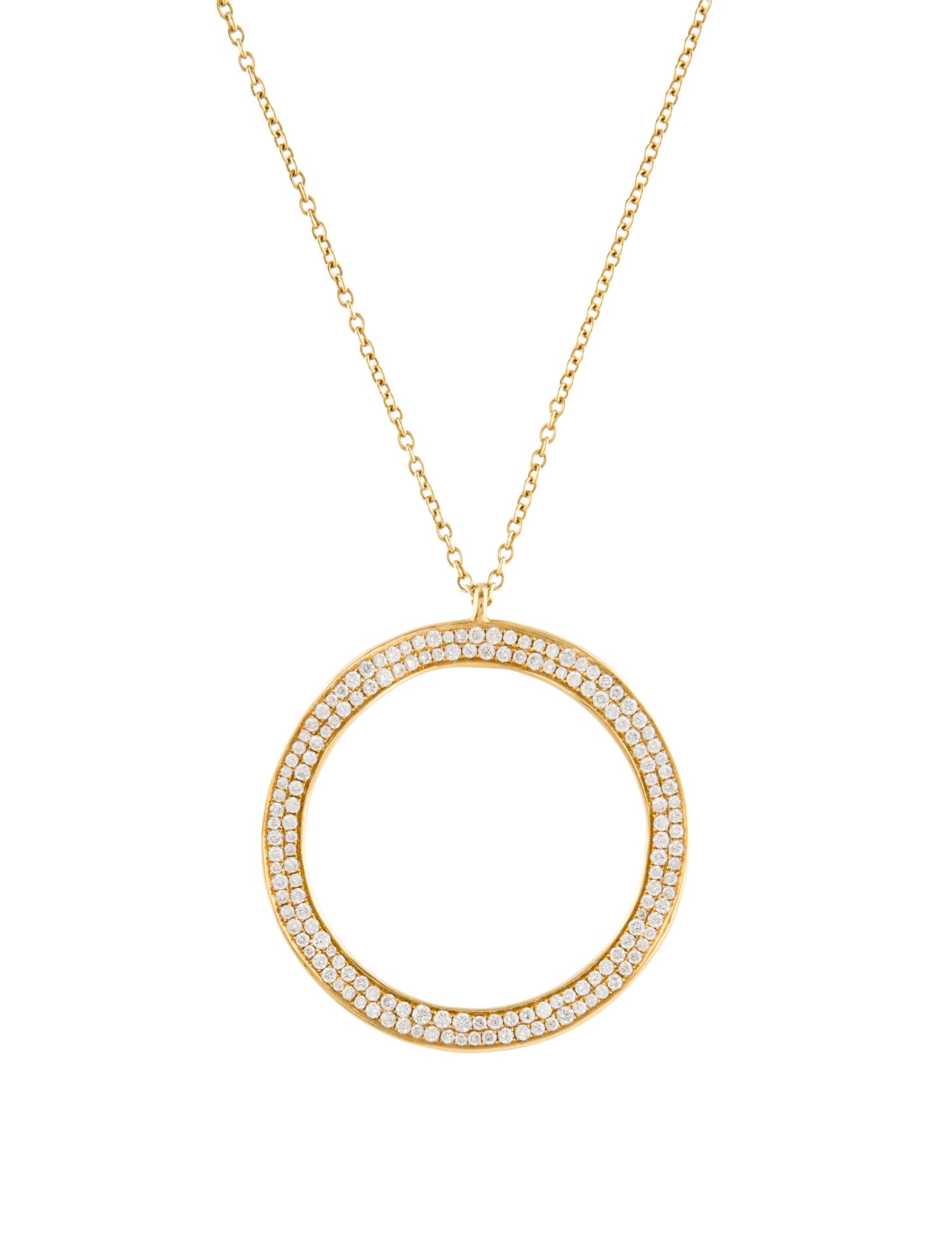 Ippolita 18K 1.53ctw Diamond Wavy Circle Pendant Necklace