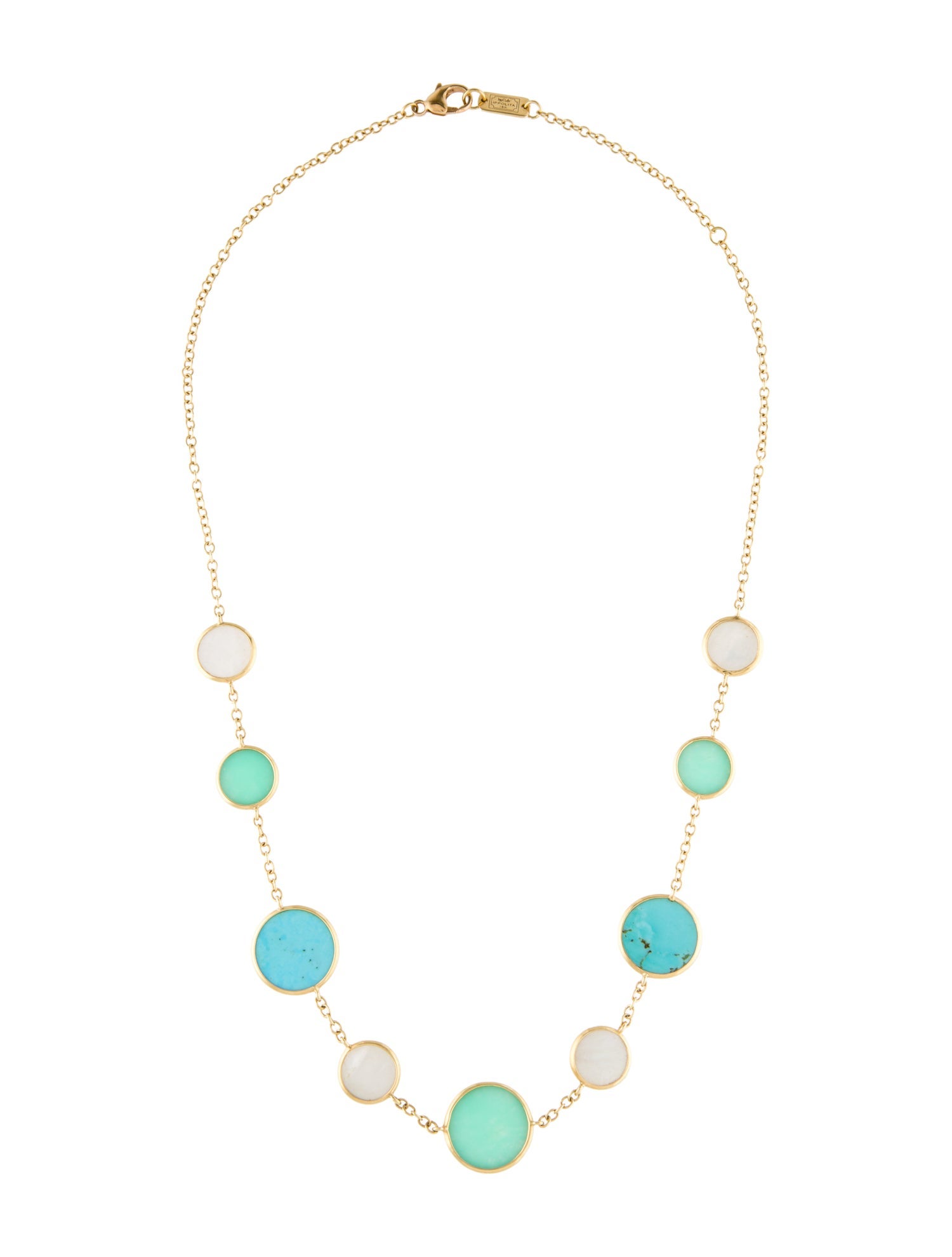 Ippolita 18K Mother of Pearl, Chrysoprase & Turquoise Station Necklace