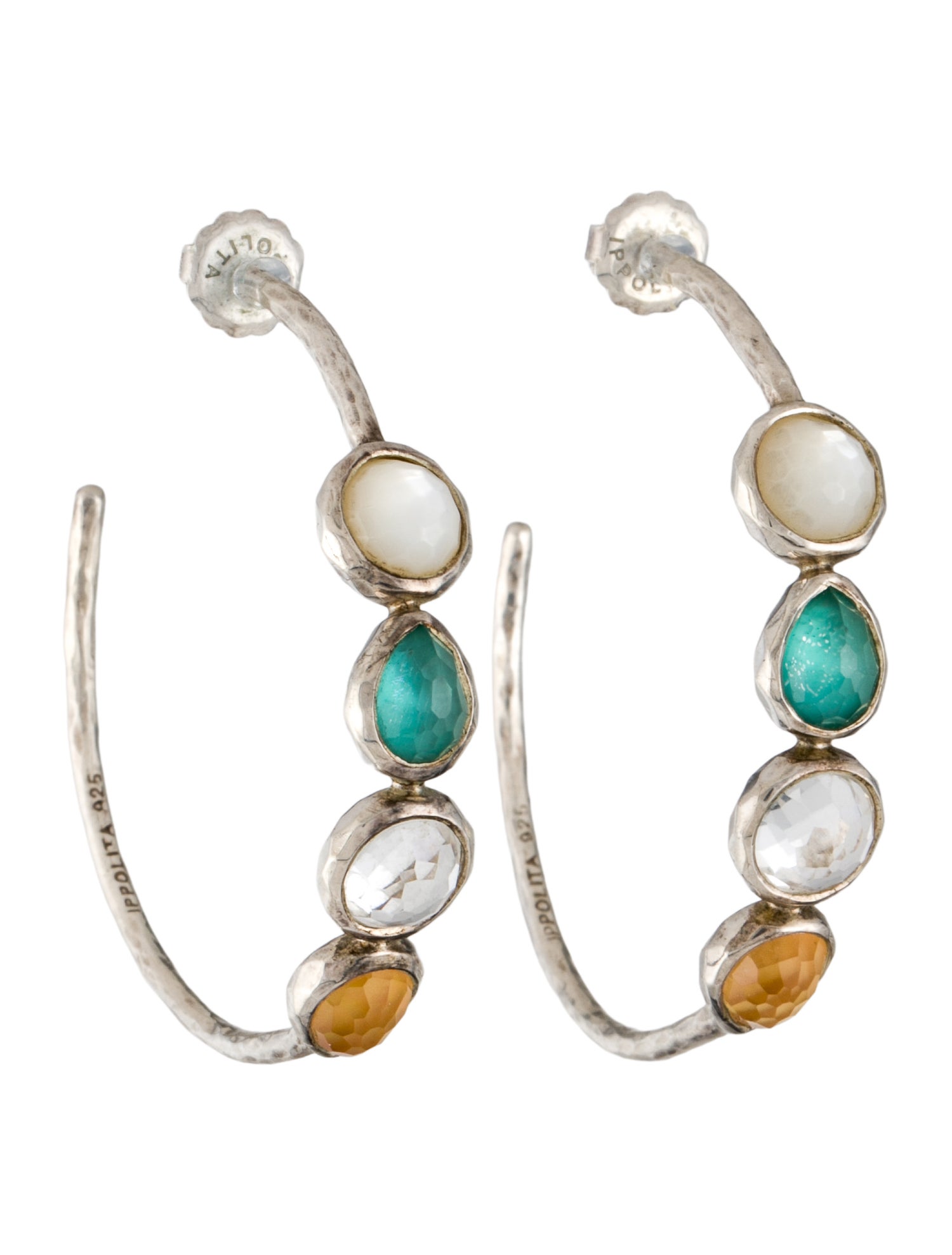 Ippolita Mother of Pearl & Quartz Hoop Earrings