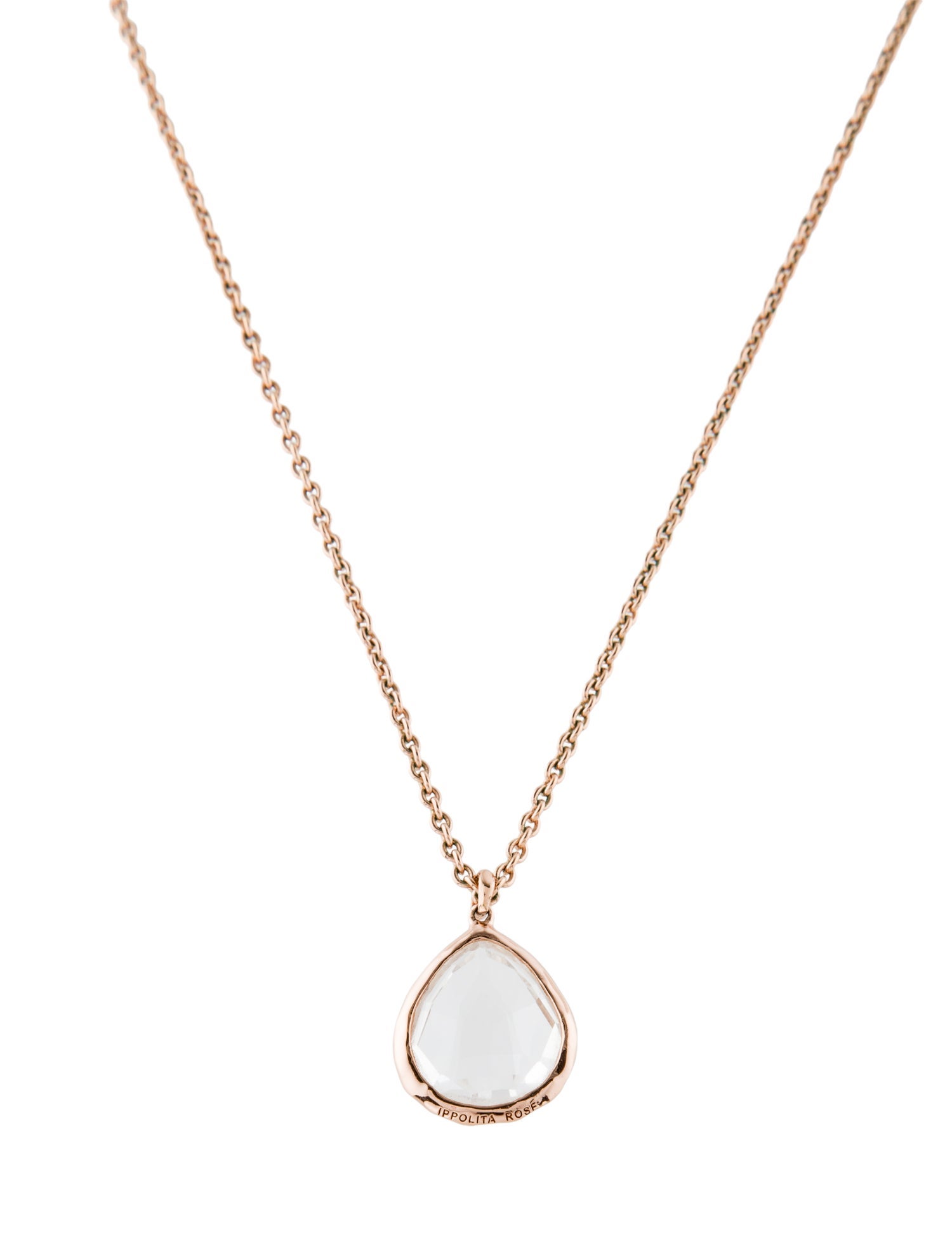 Ippolita Rosé Rock Crystal Teardrop Pendant Necklace