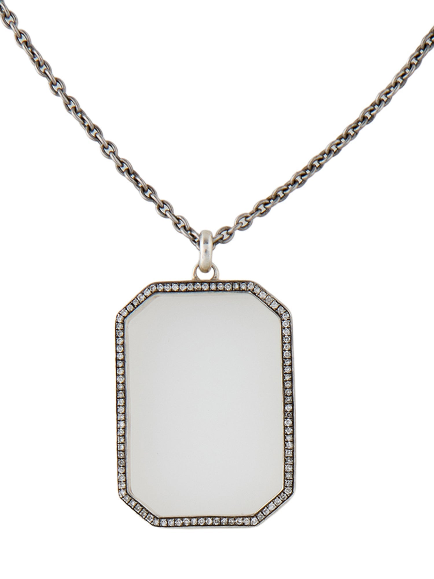 Ippolita Diamond Dog Tag Necklace