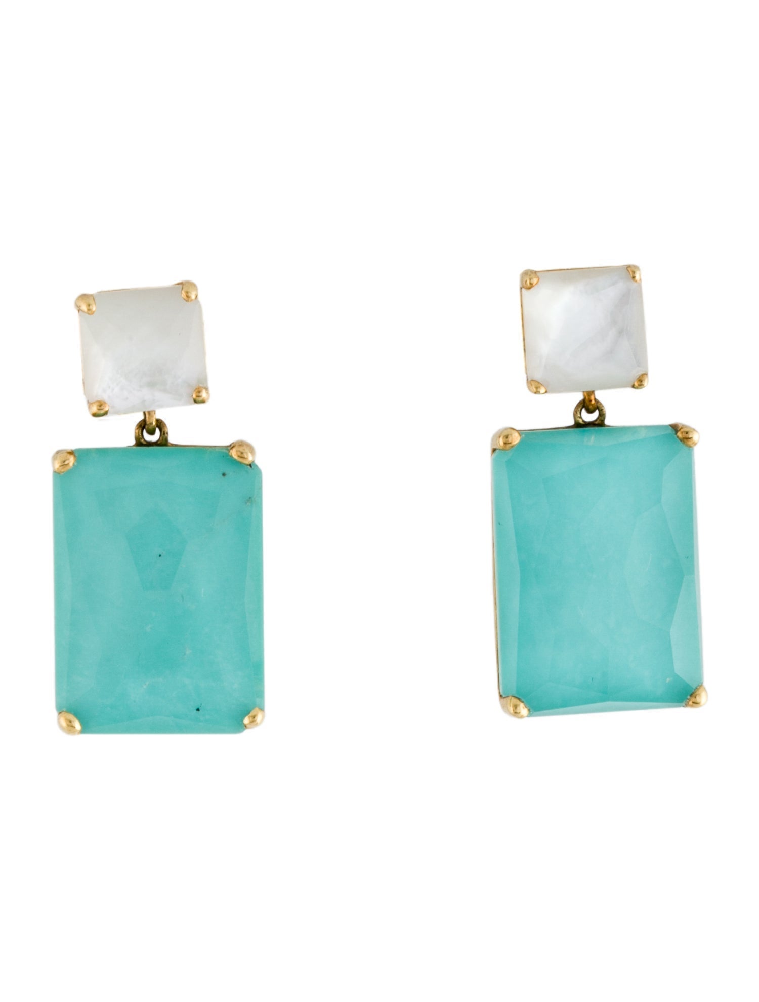 Ippolita 18K Mother of Pearl, Quartz & Turquoise Doublet Rock Candy Drop Earrings