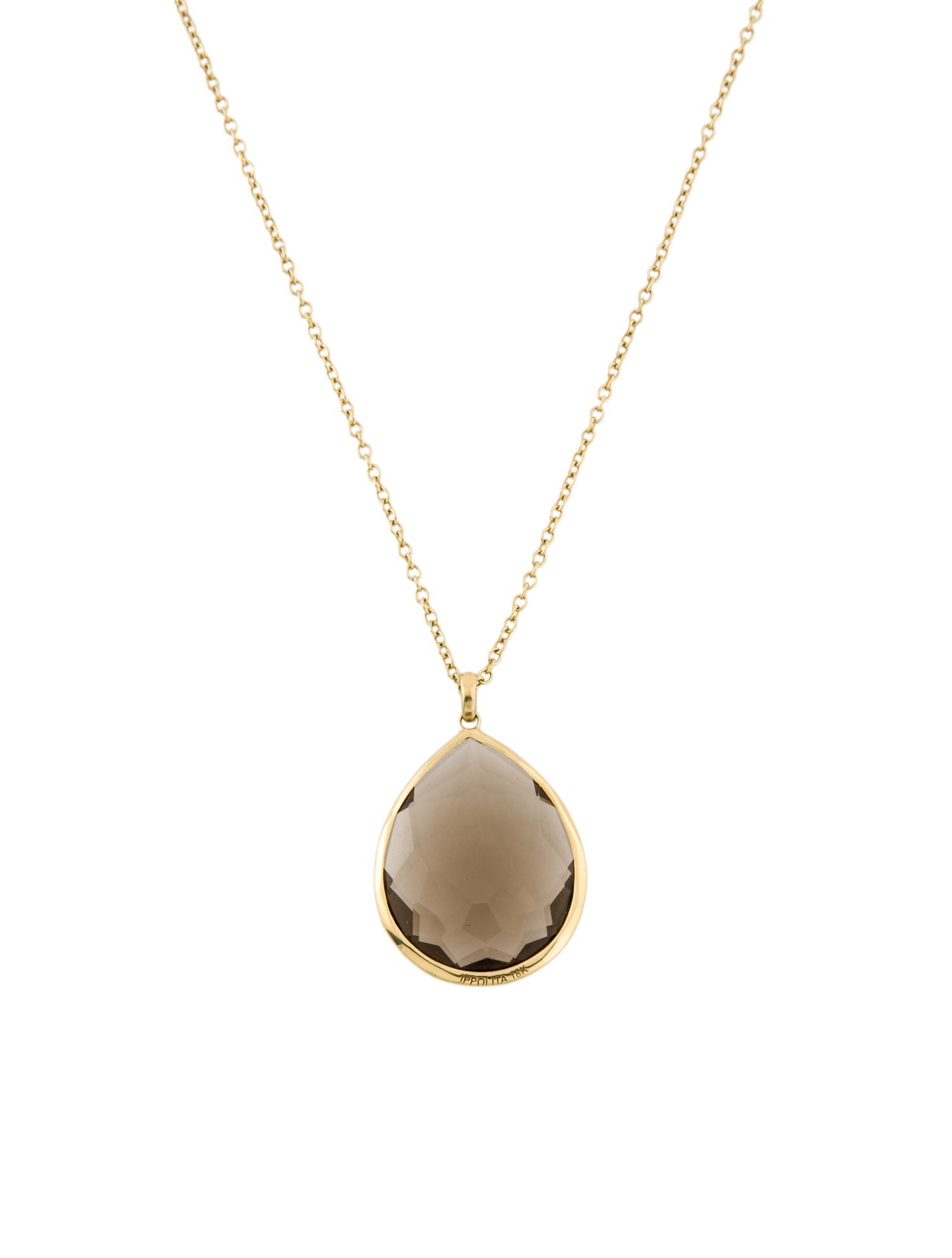 Ippolita 18K Smoky Quartz Teardrop Pendant Necklace