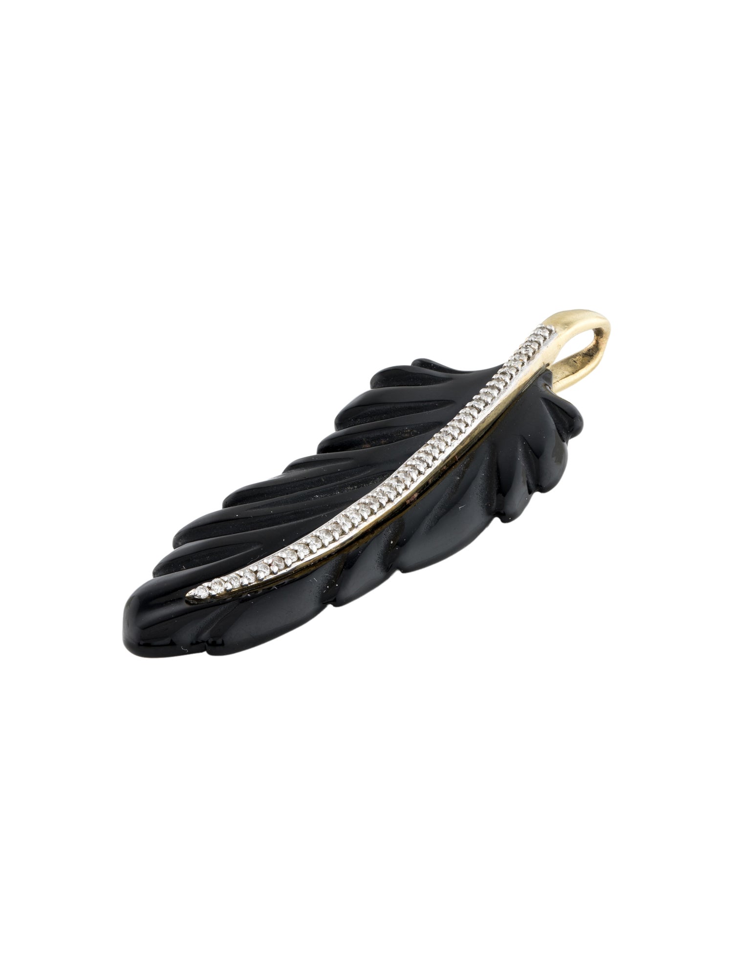 Ippolita 18K Diamond & Onyx Feather Pendant
