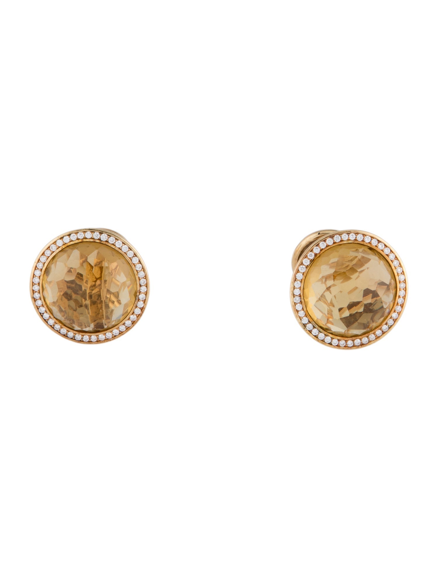 Ippolita 18K Citrine & Diamond Cufflinks
