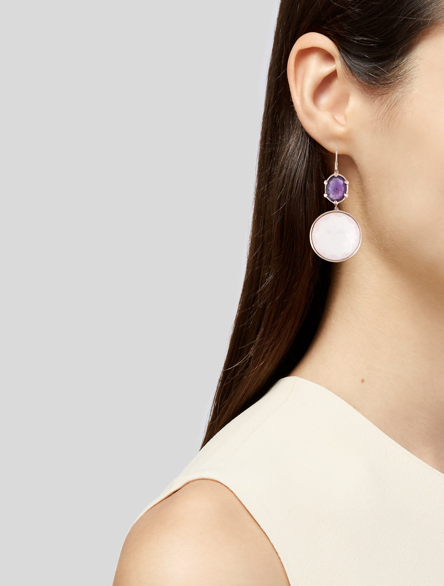 Ippolita Amethyst & Rose Quartz Rosé Drop Earrings
