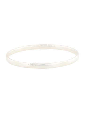 Pre-owned Ippolita Flat Hammered Bangle Bracelet, 7.75" In Multicolor