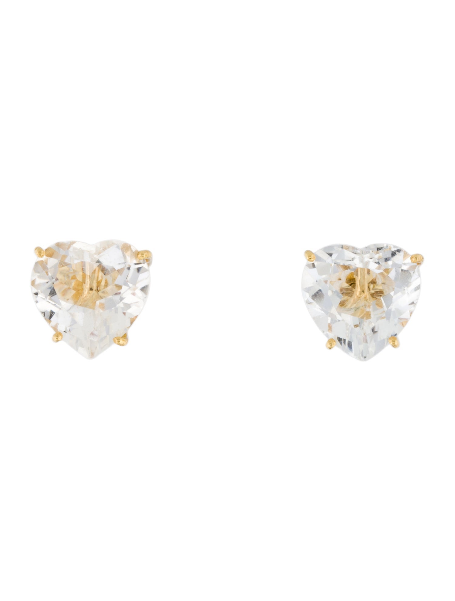 Irene Lummertz 18K Quartz Heart Stud Earrings