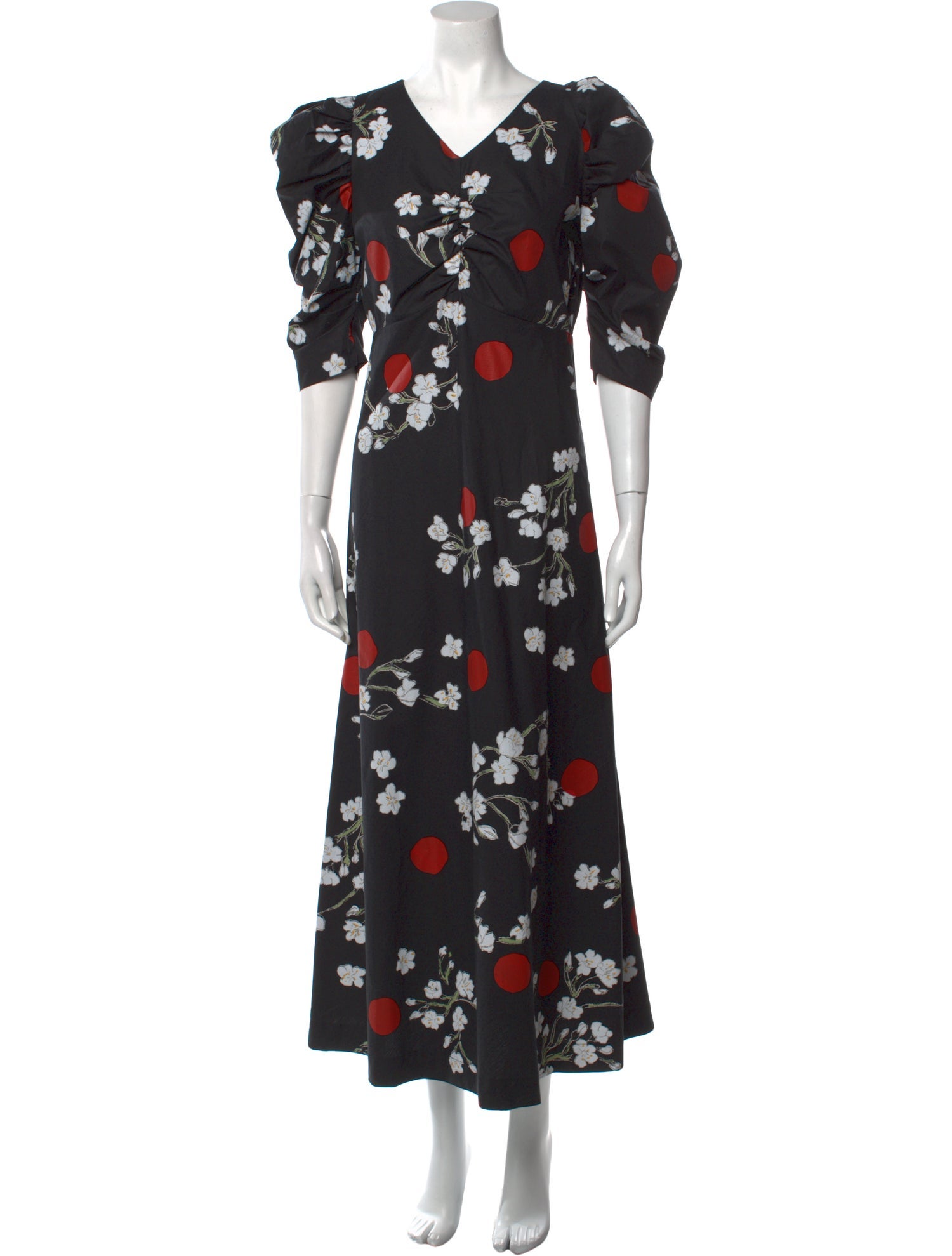 品質一番の ISA ARFEN】 abstract floral hem DRESS ワンピース