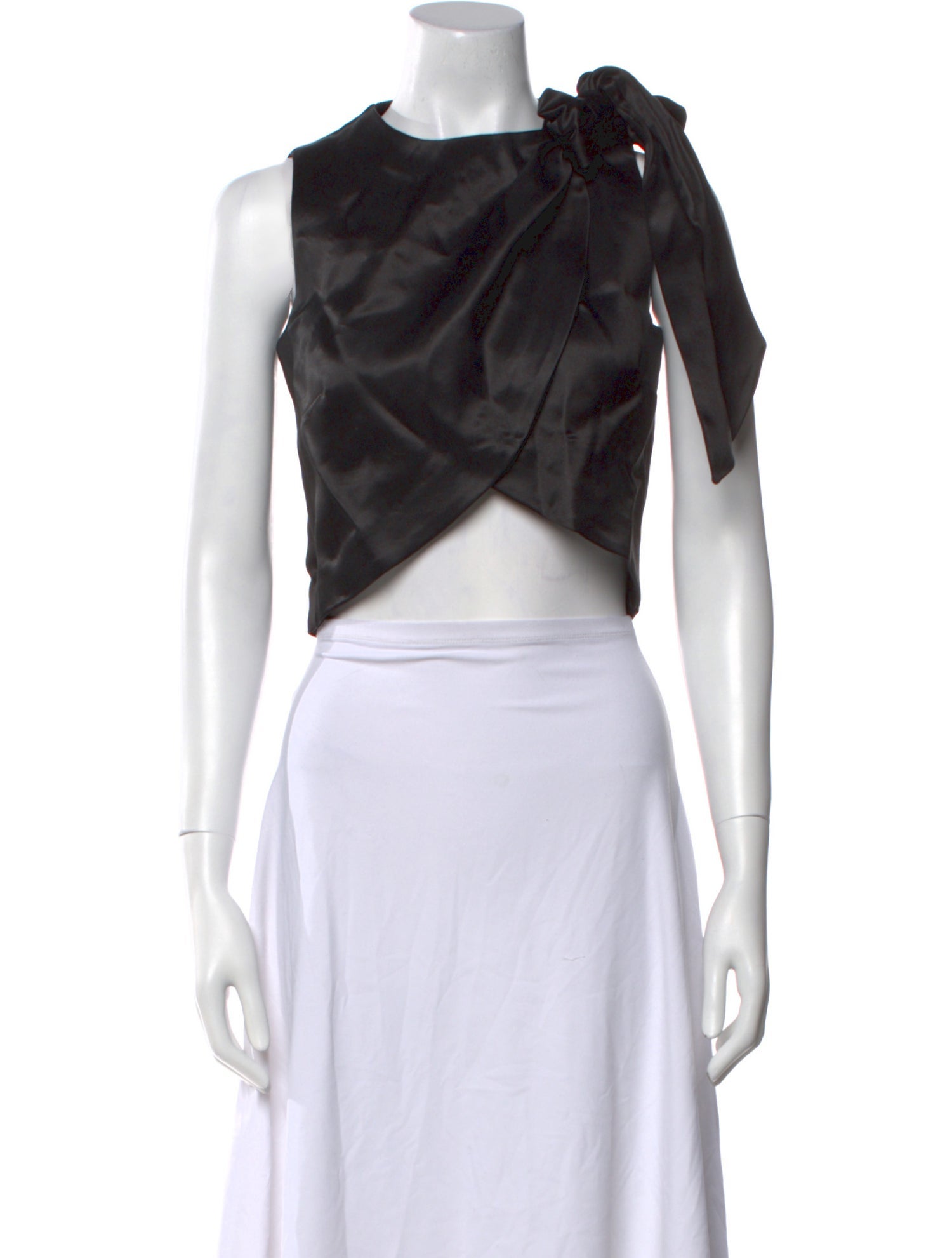 Isa Arfen Bateau Neckline Sleeveless Crop Top